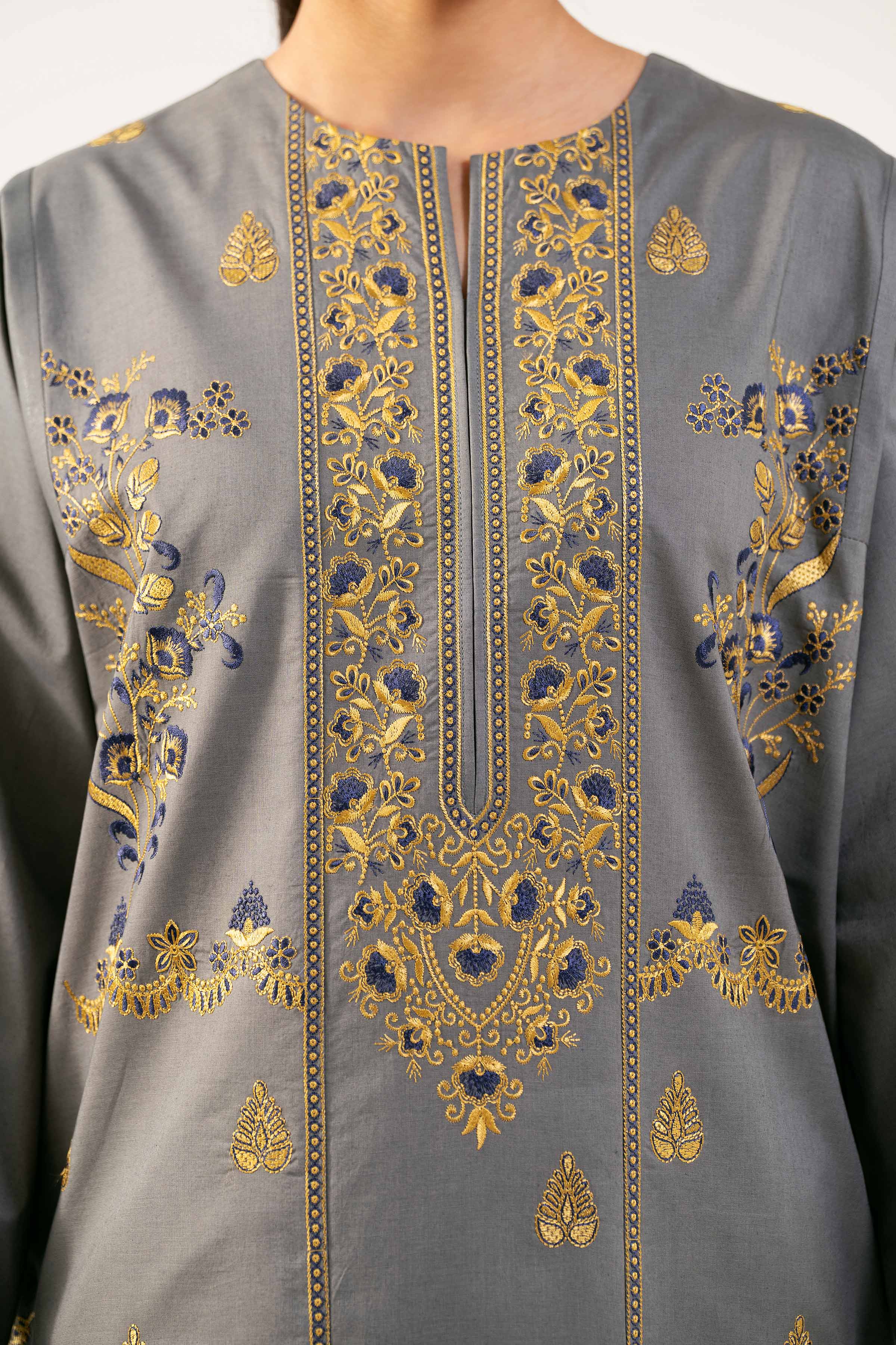 3 Piece - Digital Printed Embroidered Suit - 42501991