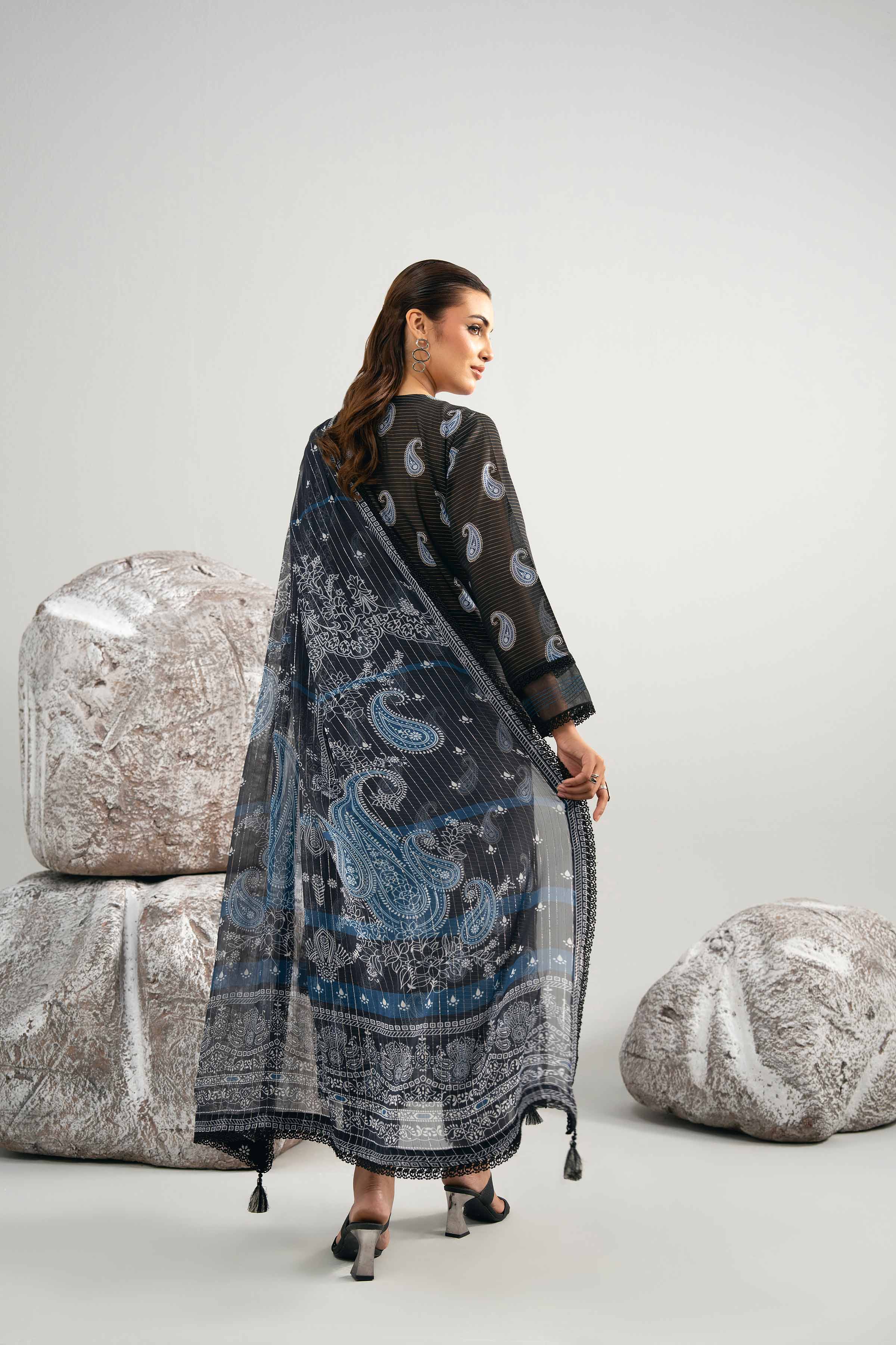 3 Piece - Digital Printed Embroidered Suit - 42502044