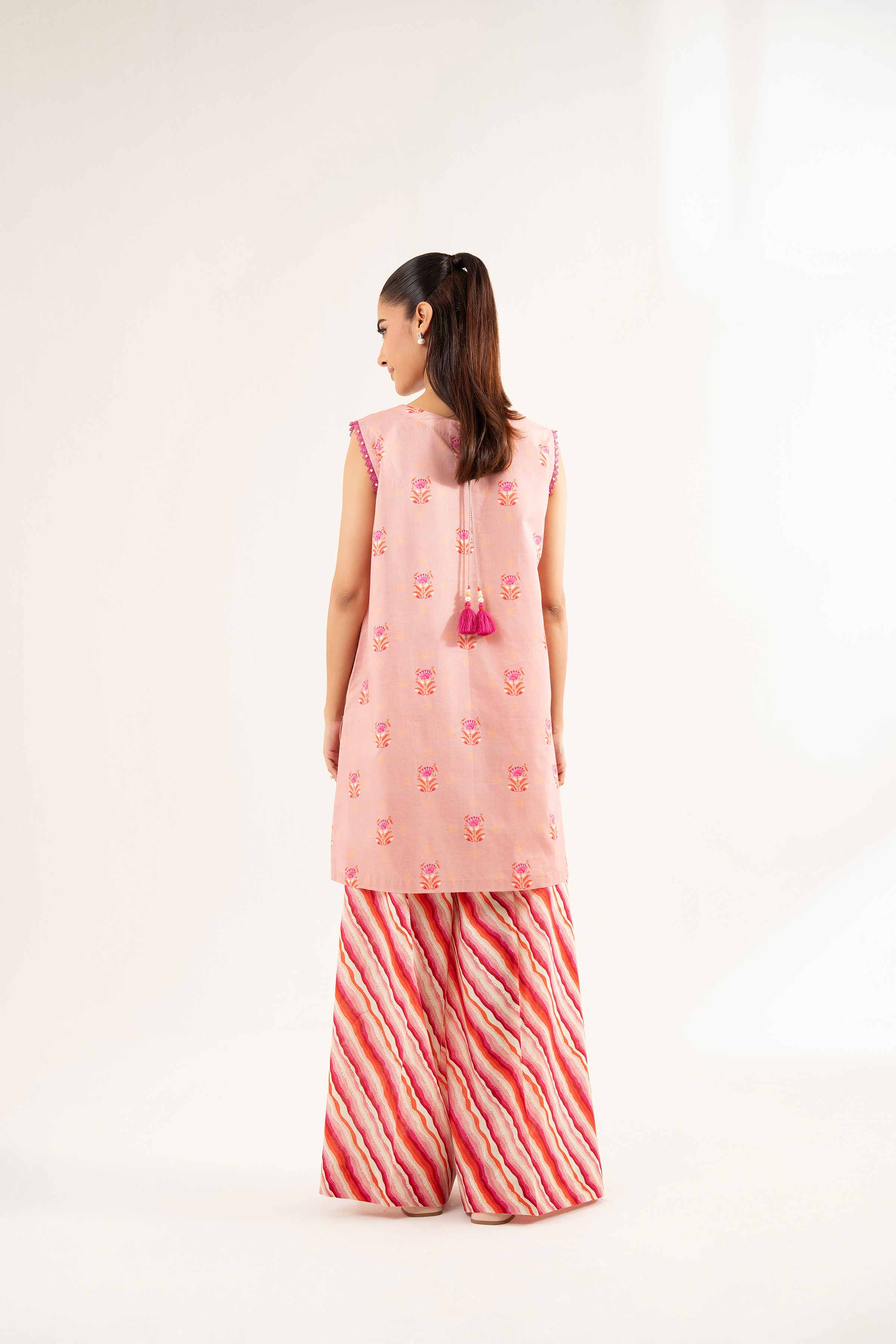 NISHATUAE - Pink Printed Cambric 2-piece Unstitched Dress