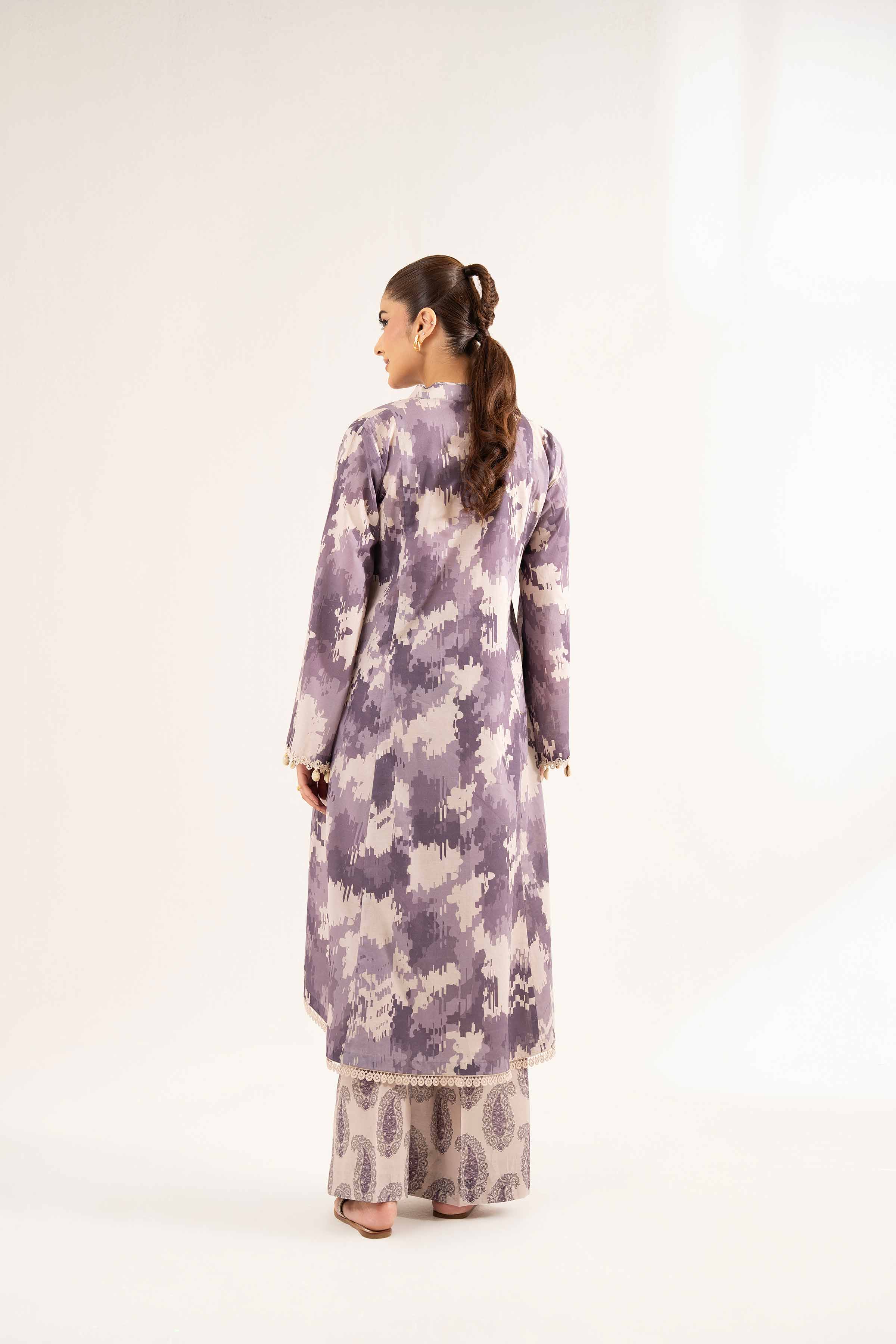 NISHATUAE - Mauve Printed Cambric 2-piece Unstitched Dress