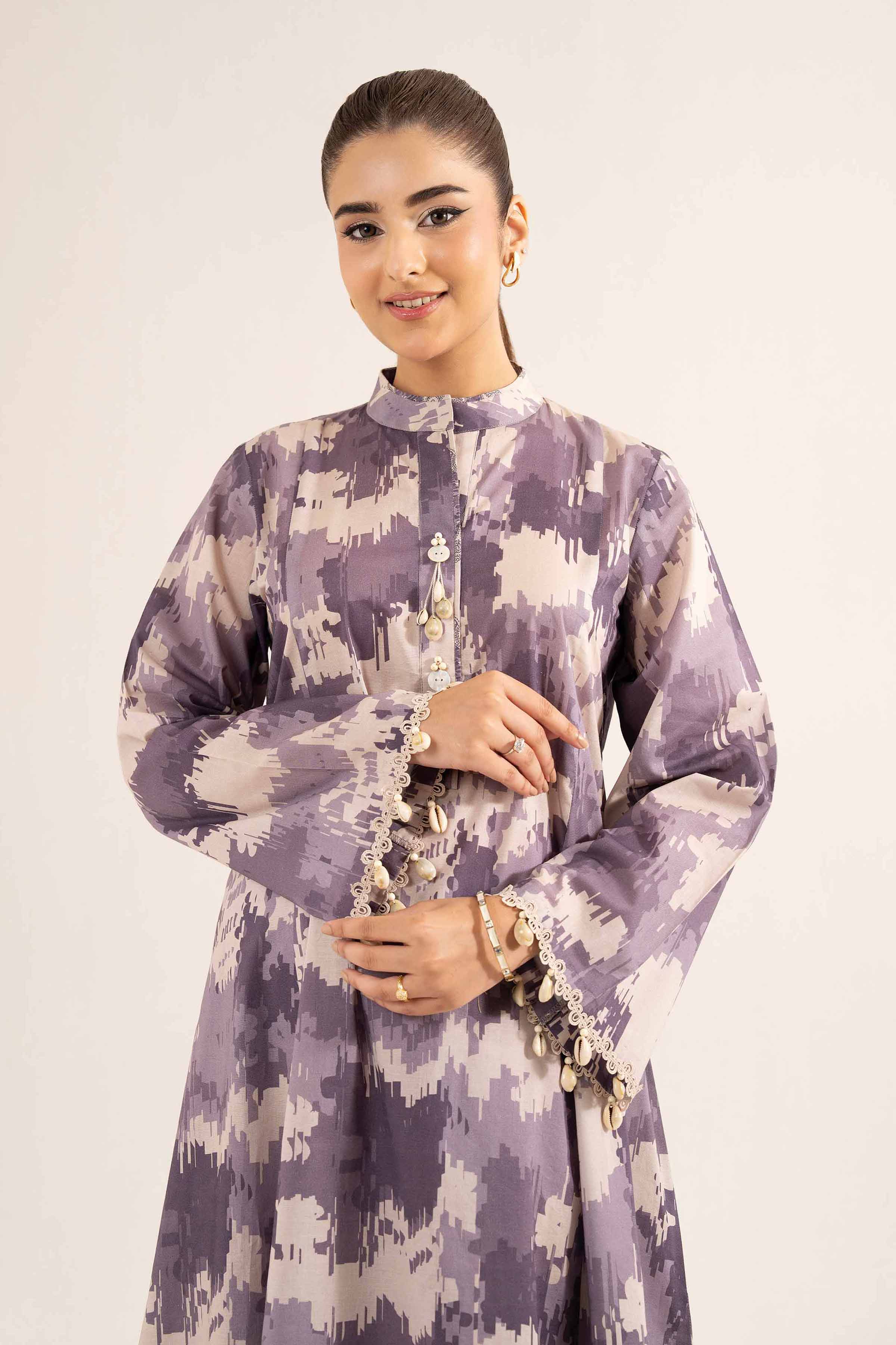 NISHATUAE - Mauve Printed Cambric 2-piece Unstitched Dress