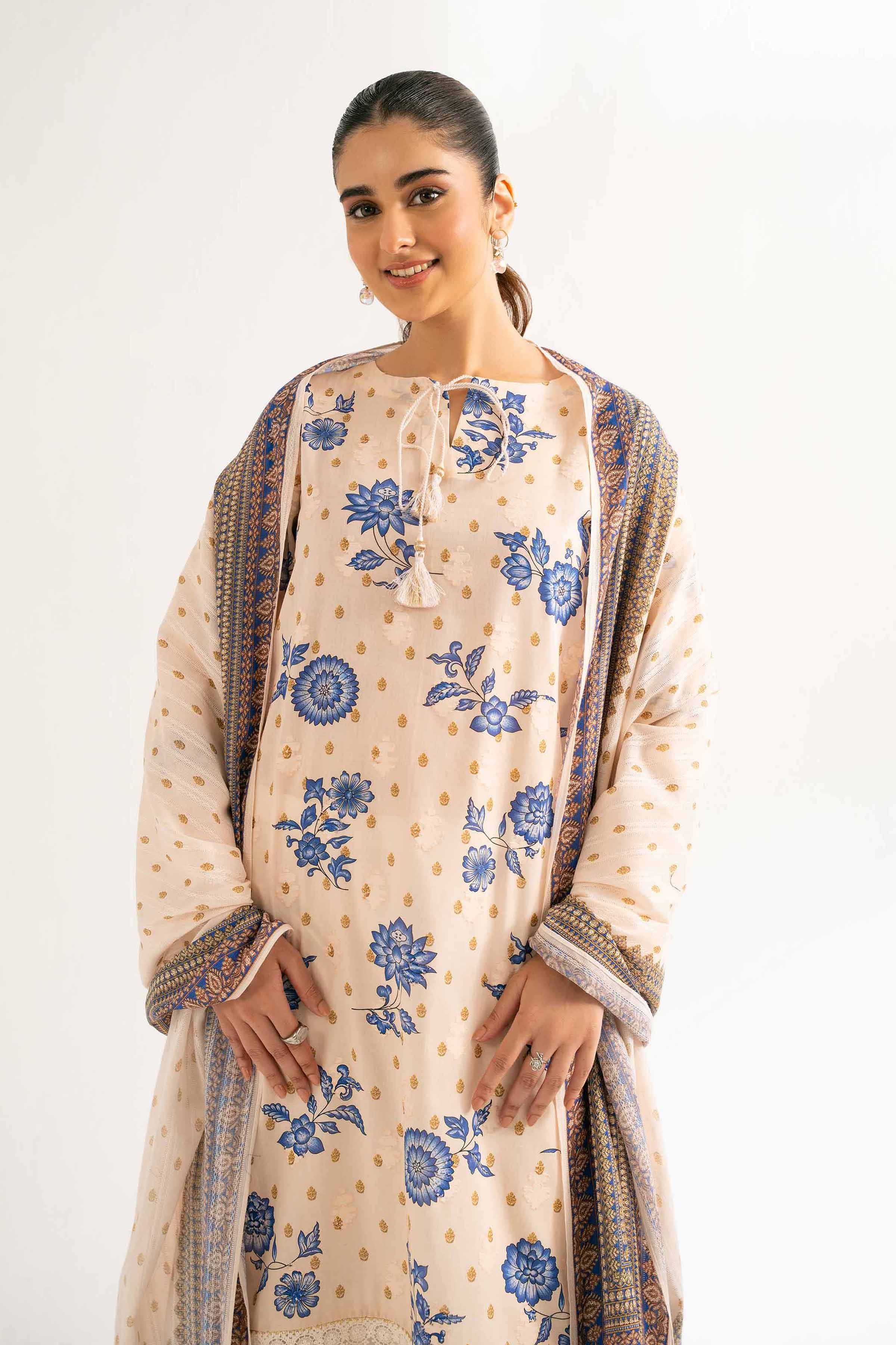 3 Piece - Digital Printed Embroidered Suit - 42502204