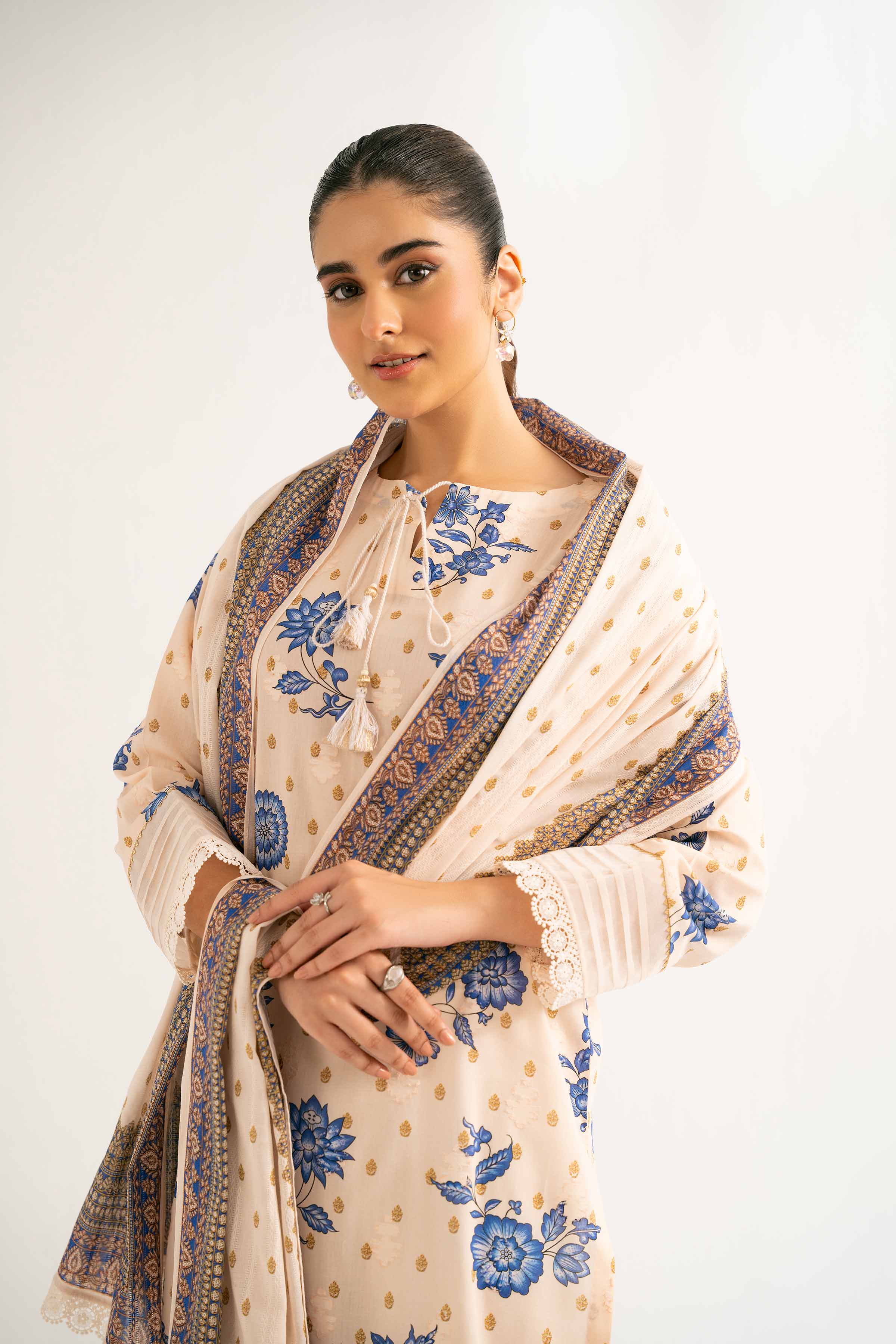 3 Piece - Digital Printed Embroidered Suit - 42502204