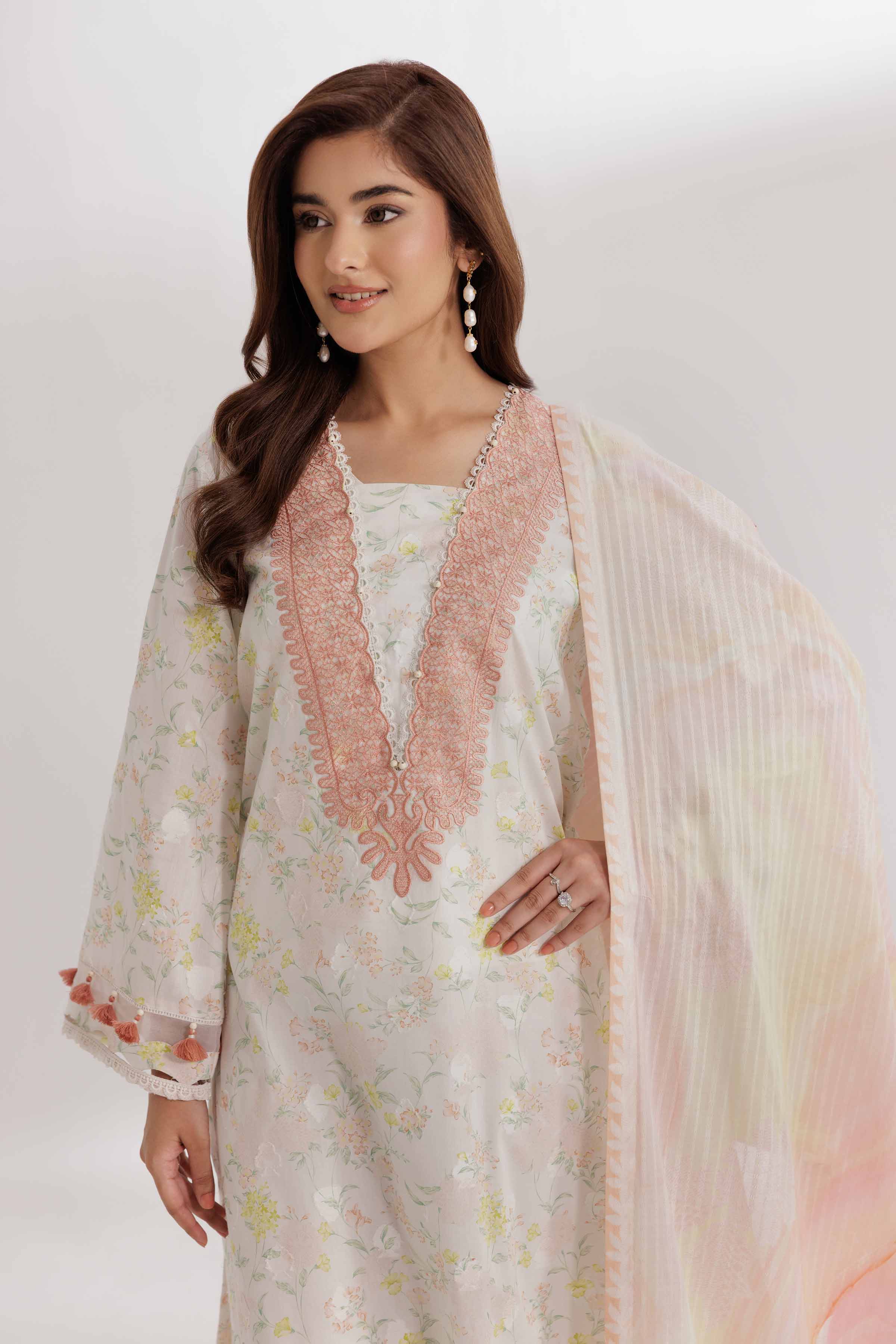 3 Piece - Digital Printed Embroidered Suit - 42502209