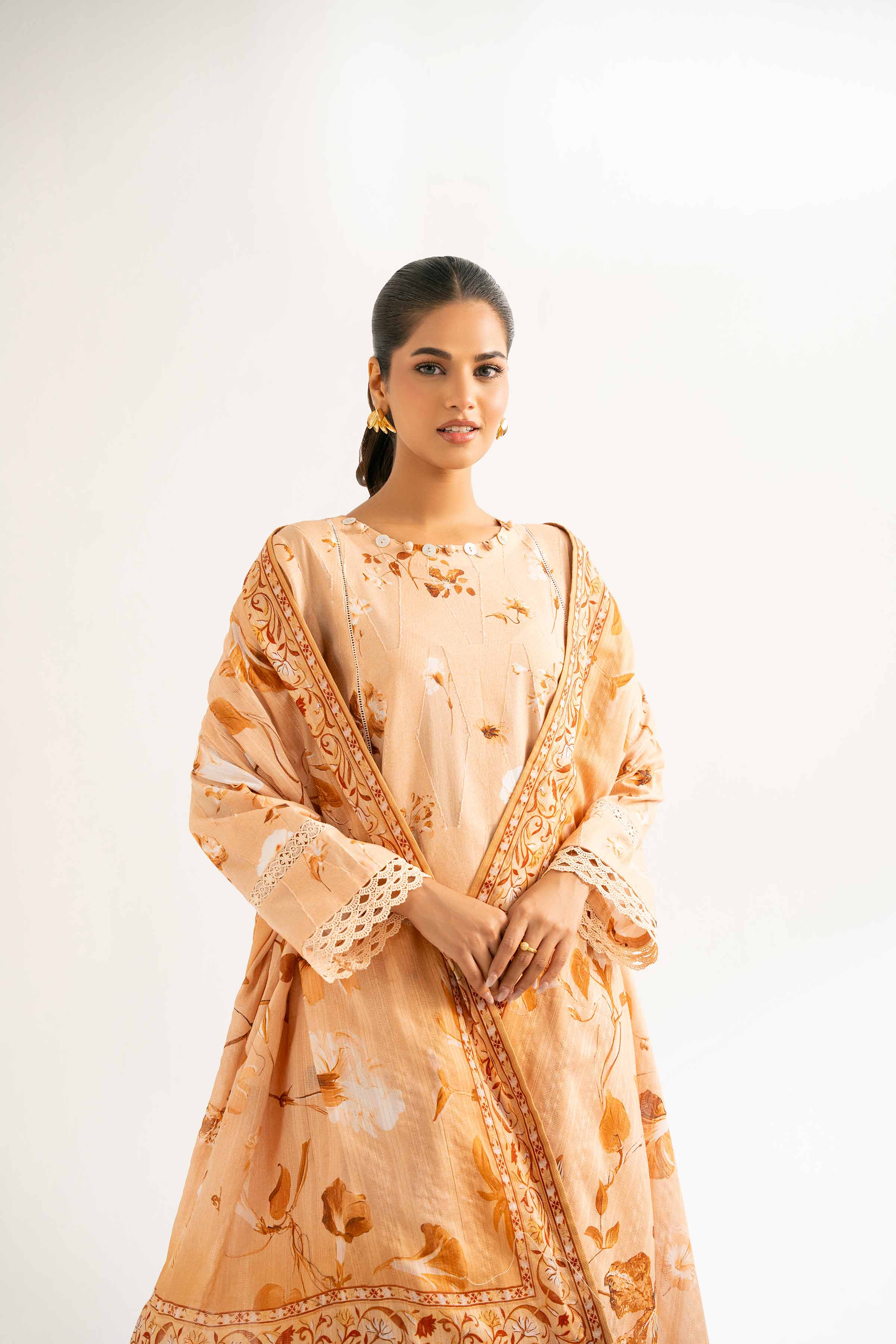 3 Piece - Digital Printed Embroidered Suit - 42502211