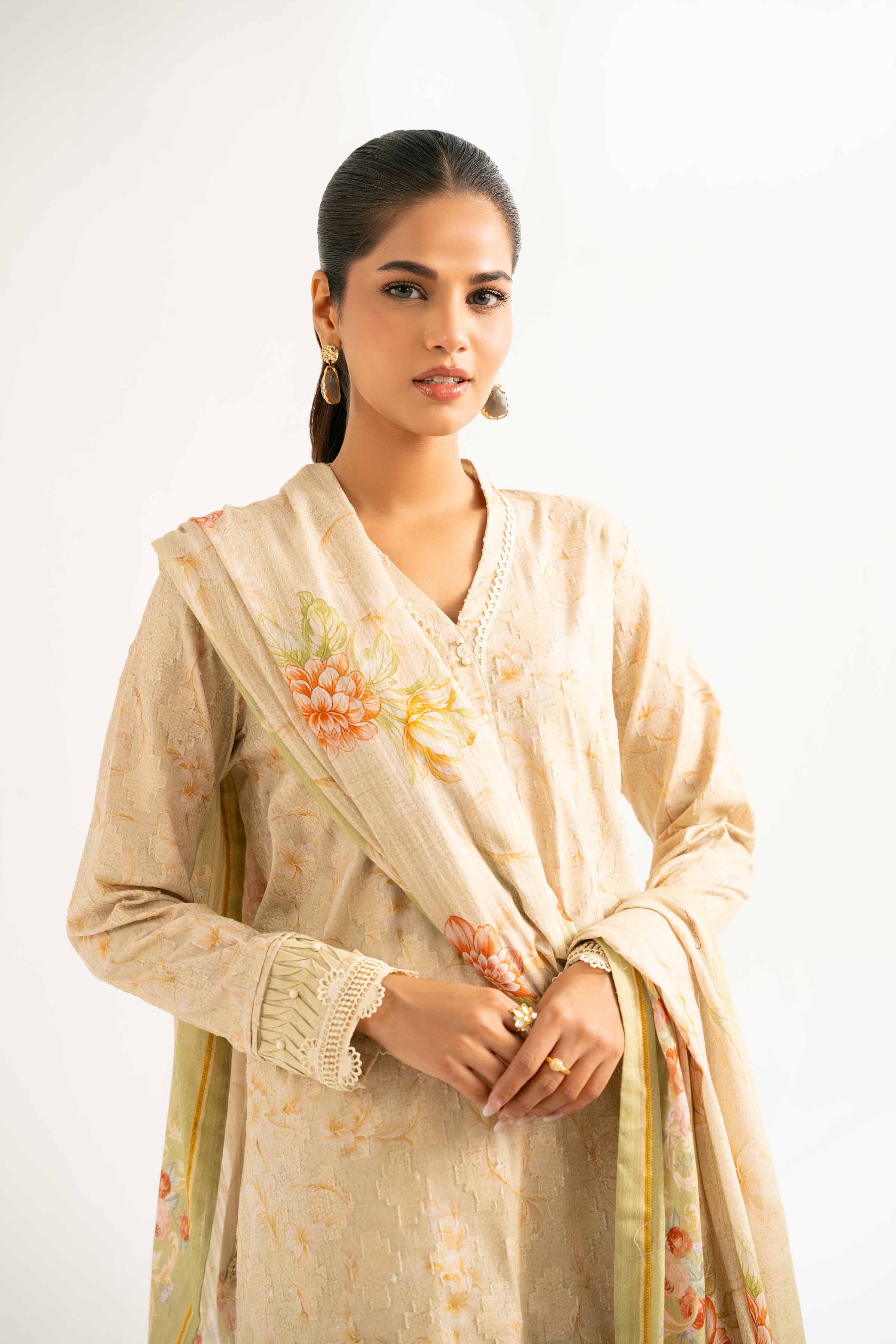 3 Piece - Digital Printed Embroidered Suit - 42502212