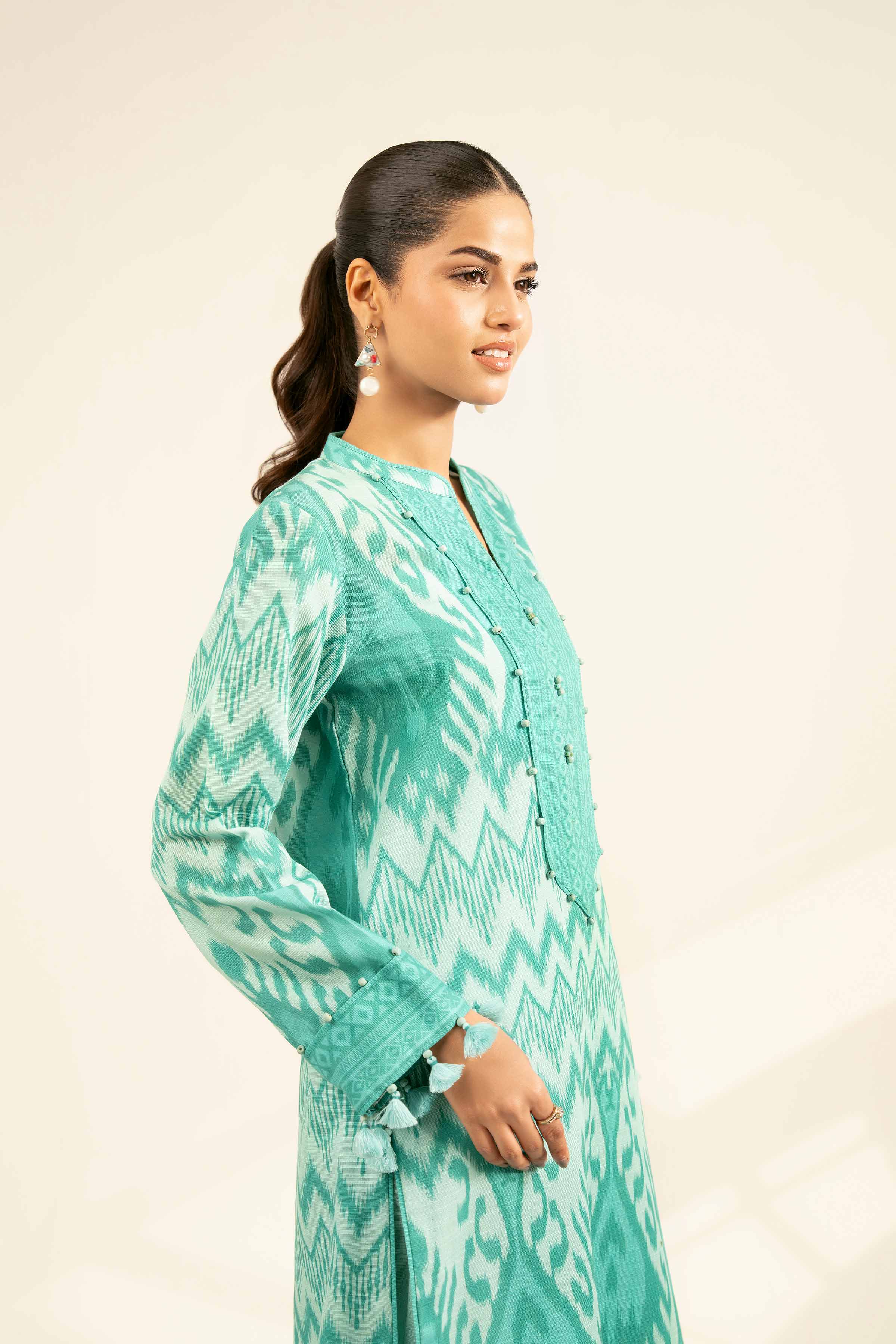 NISHATUAE - Green Printed Khaddar 2-piece Unstitched Dress
