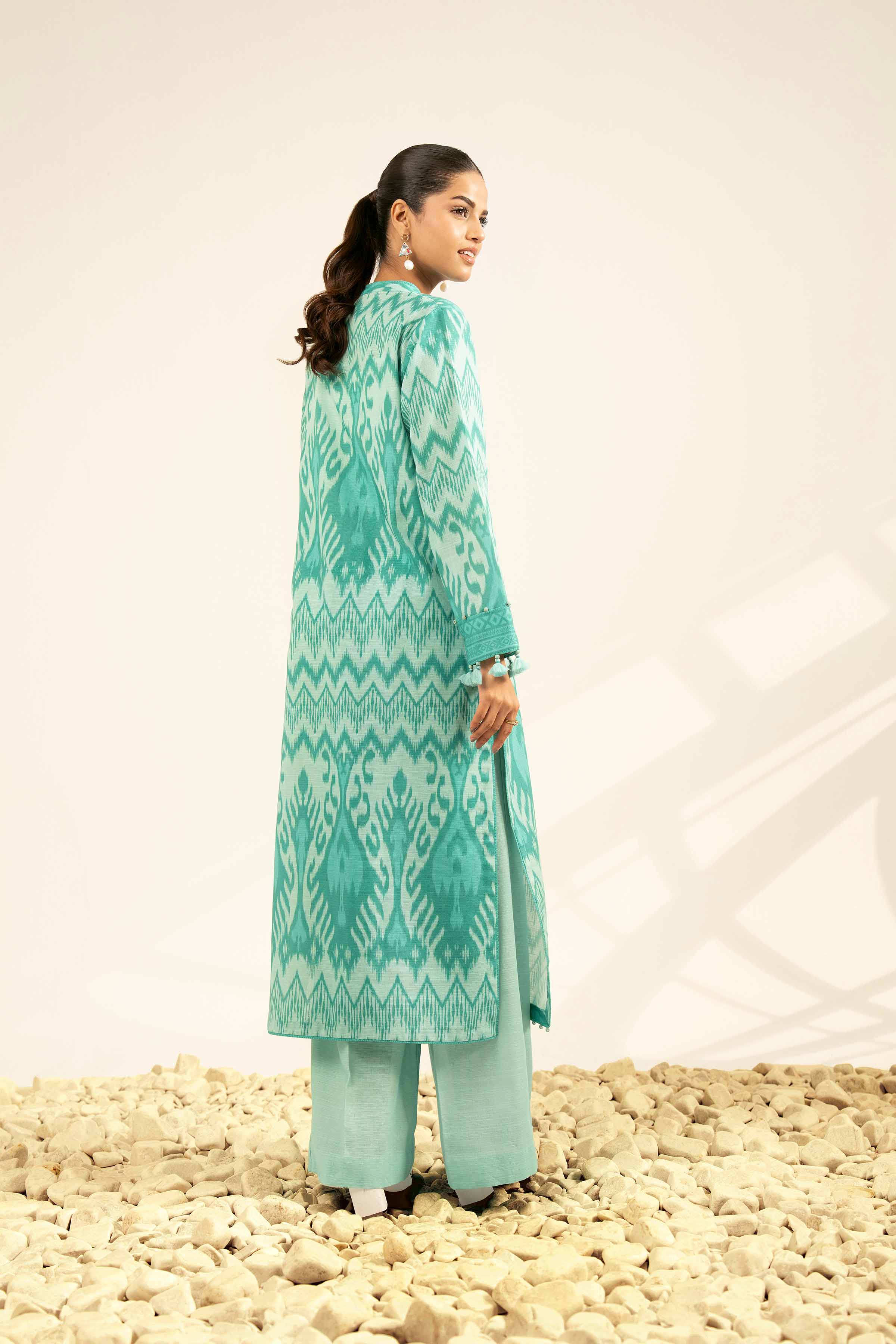 NISHATUAE - Green Printed Khaddar 2-piece Unstitched Dress