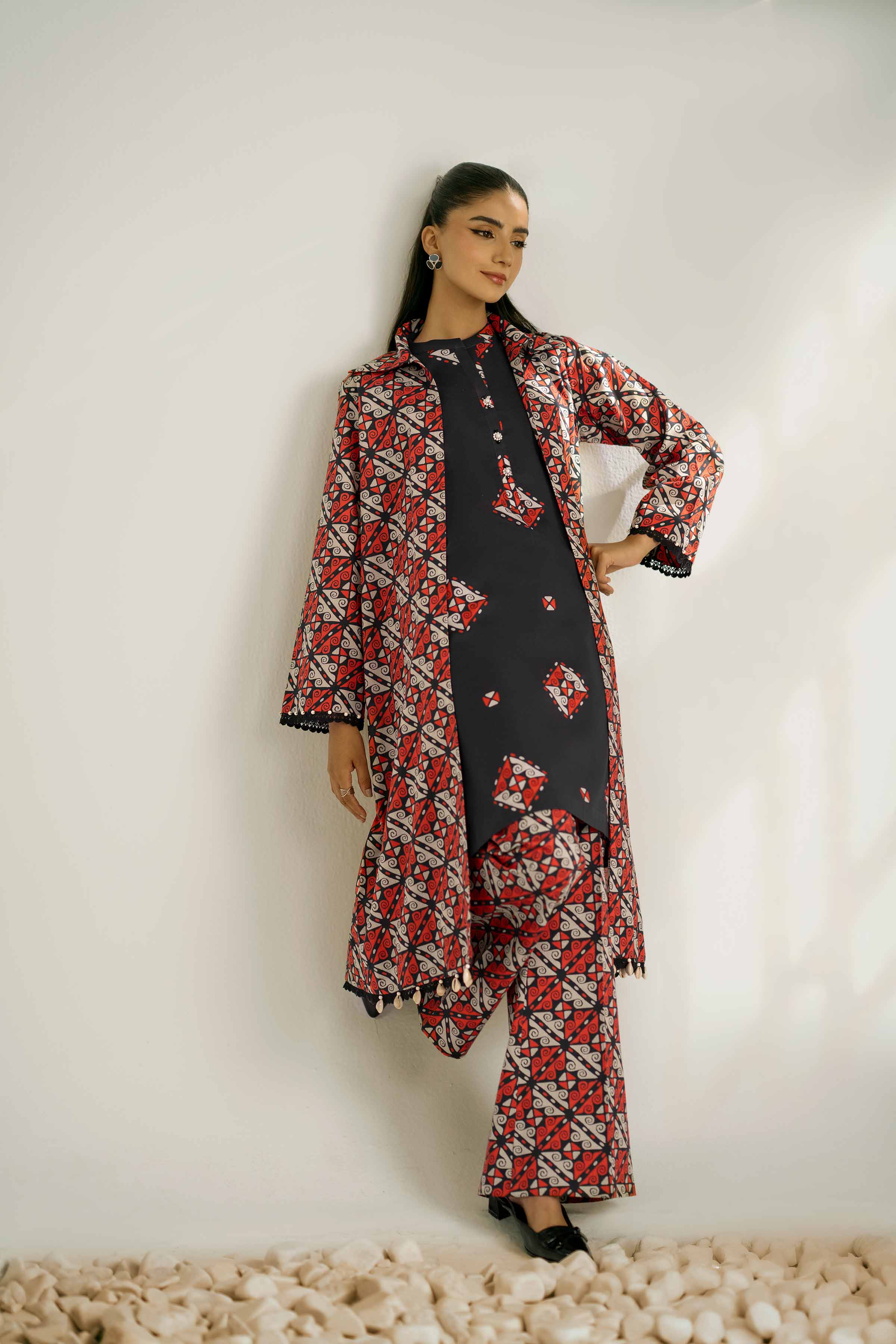 NISHATUAE - Multi Printed Cambric 2-piece Unstitched Dress