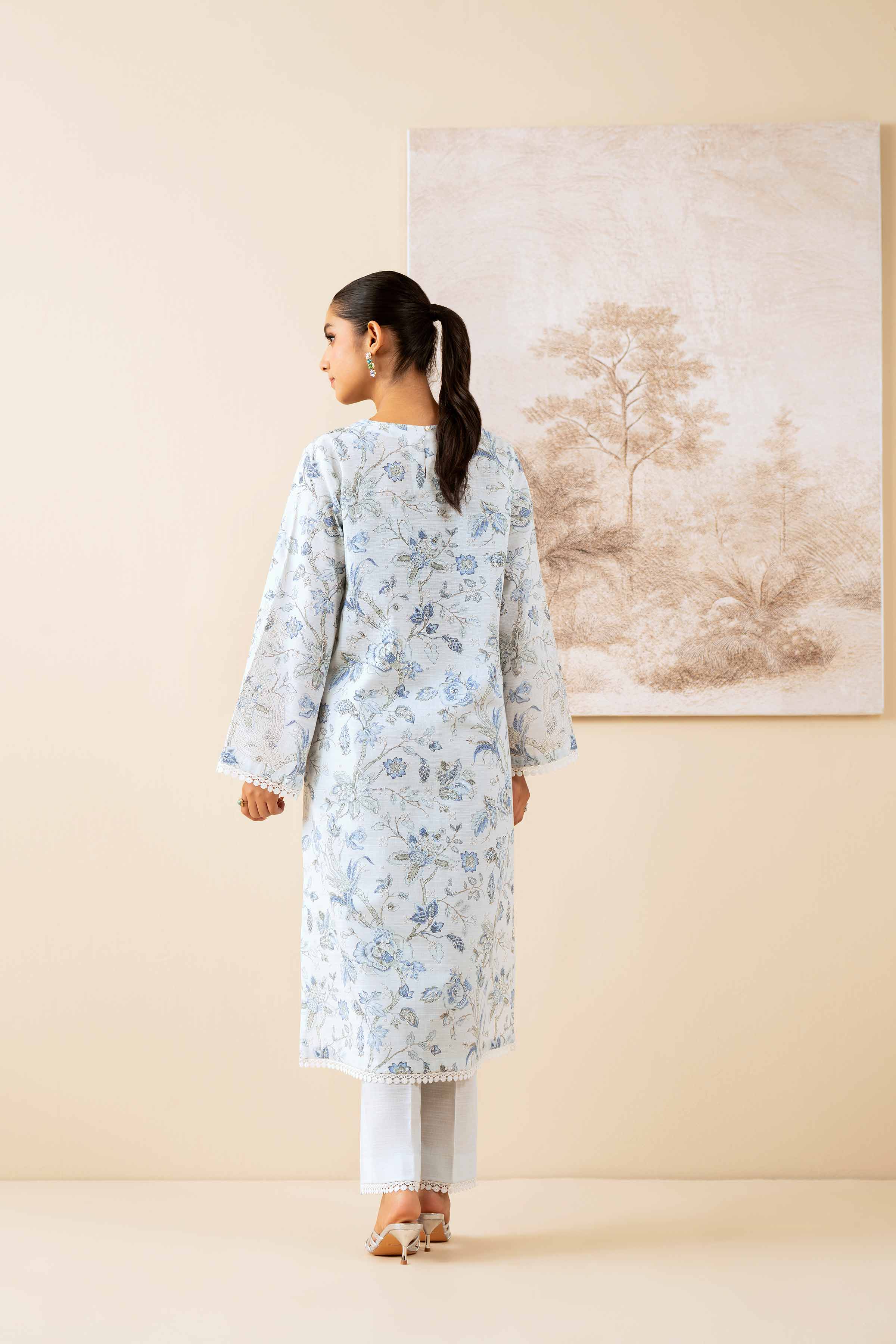 NISHATUAE - Light Pastel Printed Khaddar 2-piece Unstitched Dress