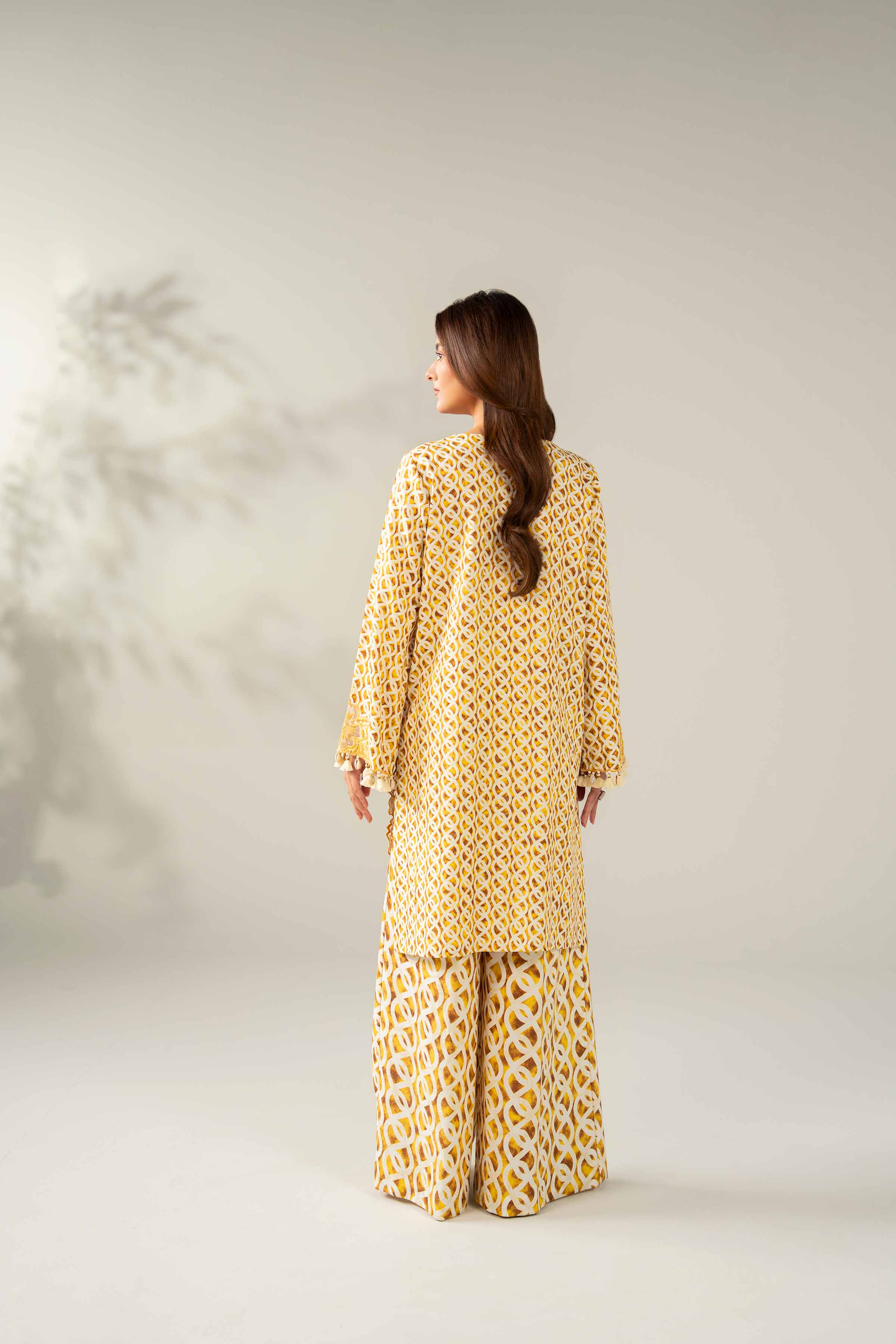 NISHATUAE - Gold Embroidered Karandi 2-piece Unstitched Dress