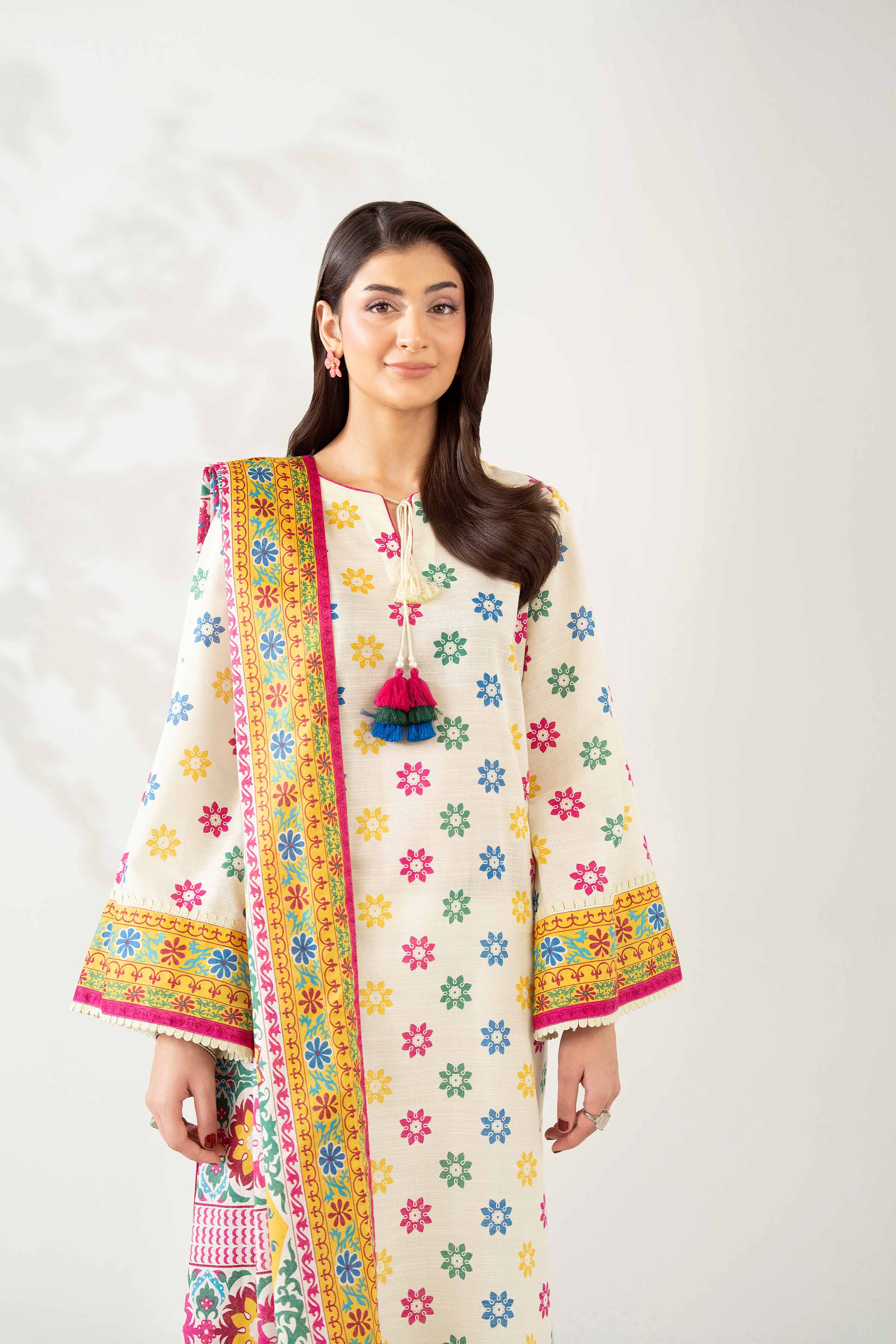 NISHATUAE - Multi Printed Khaddar 3-piece Unstitched Suit