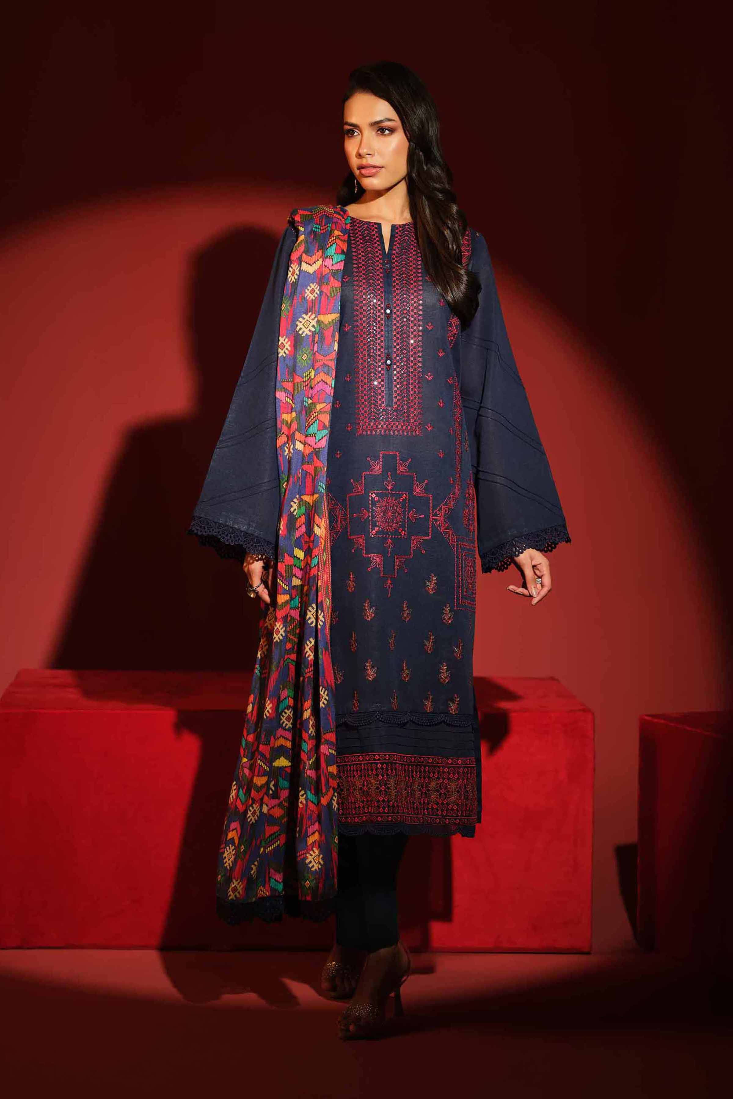 Nishat Linen UAE - 3 Piece - Digital Printed Embroidered Suit - 42502977