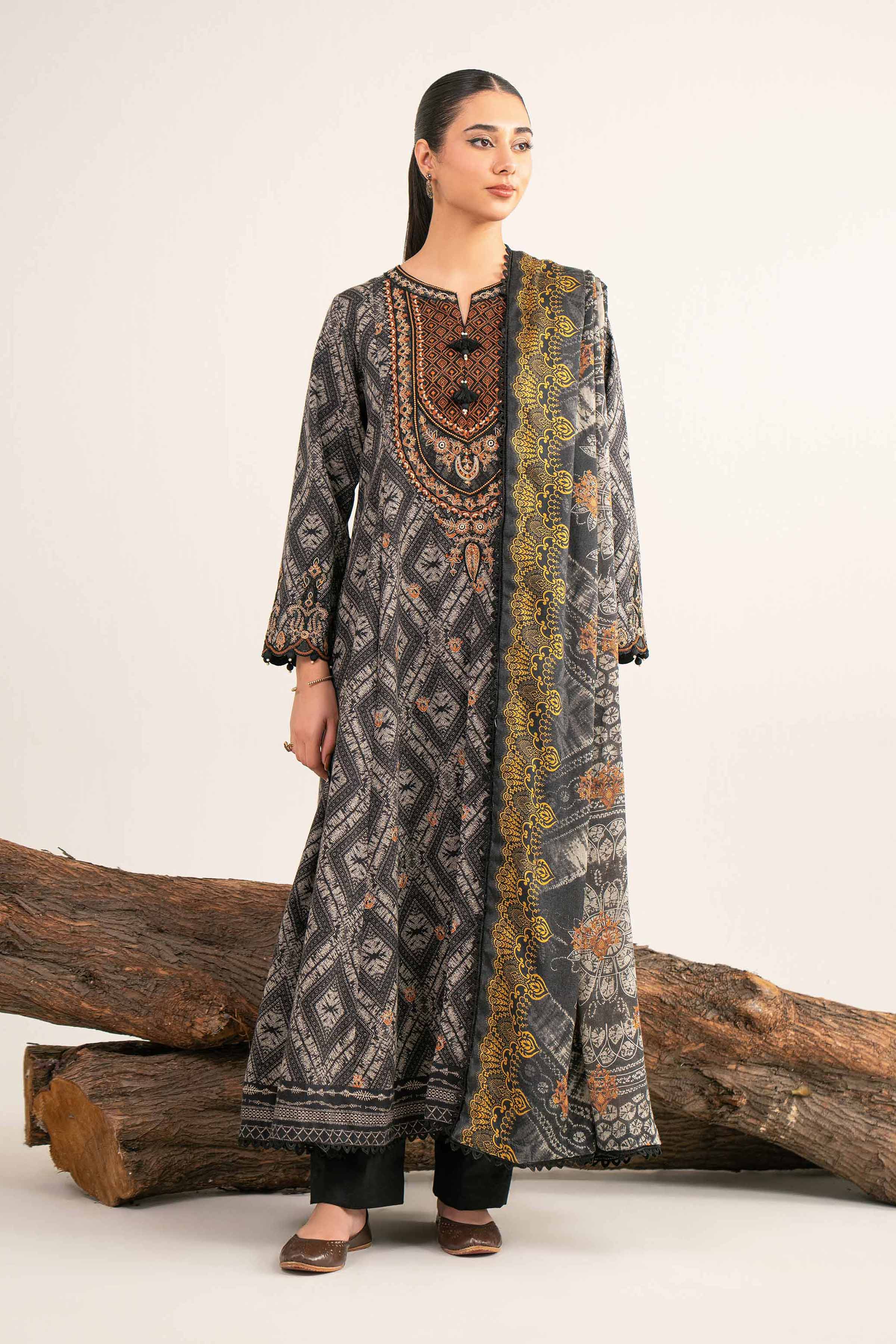 Nishat Linen UAE - 3 Piece - Digital Printed Embroidered Suit - 42502992