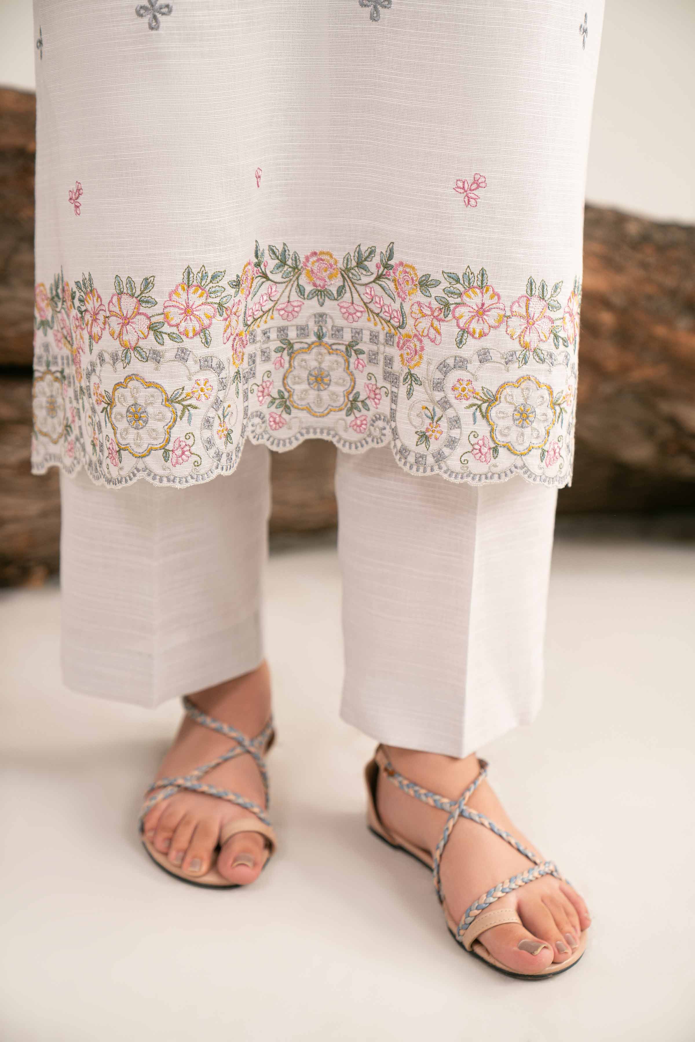 NishatUAE - Grey Embroidered Khaddar 3-piece Unstitched Suit