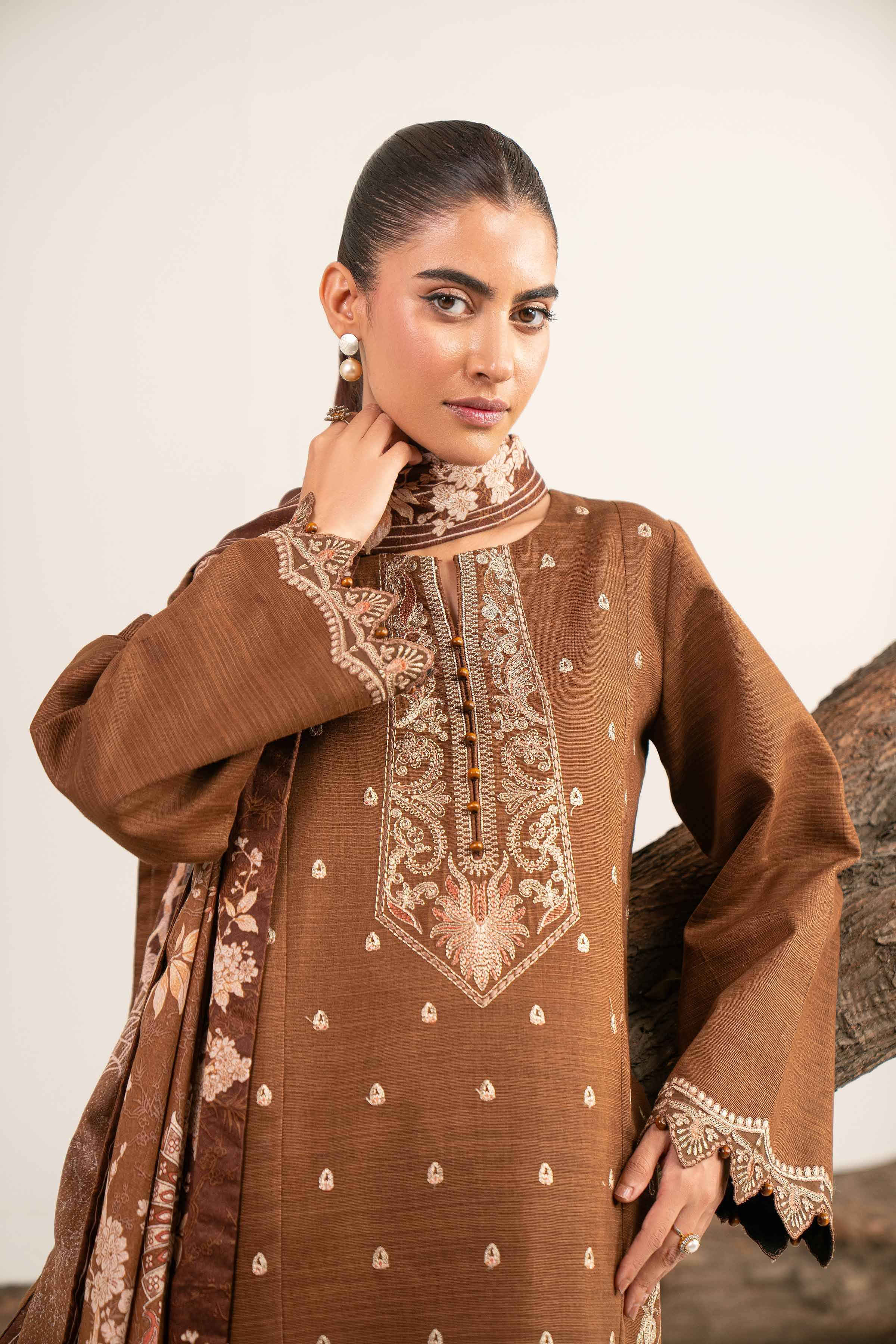 Nishat Linen UAE - 3 Piece - Printed Embroidered Suit - 42503519
