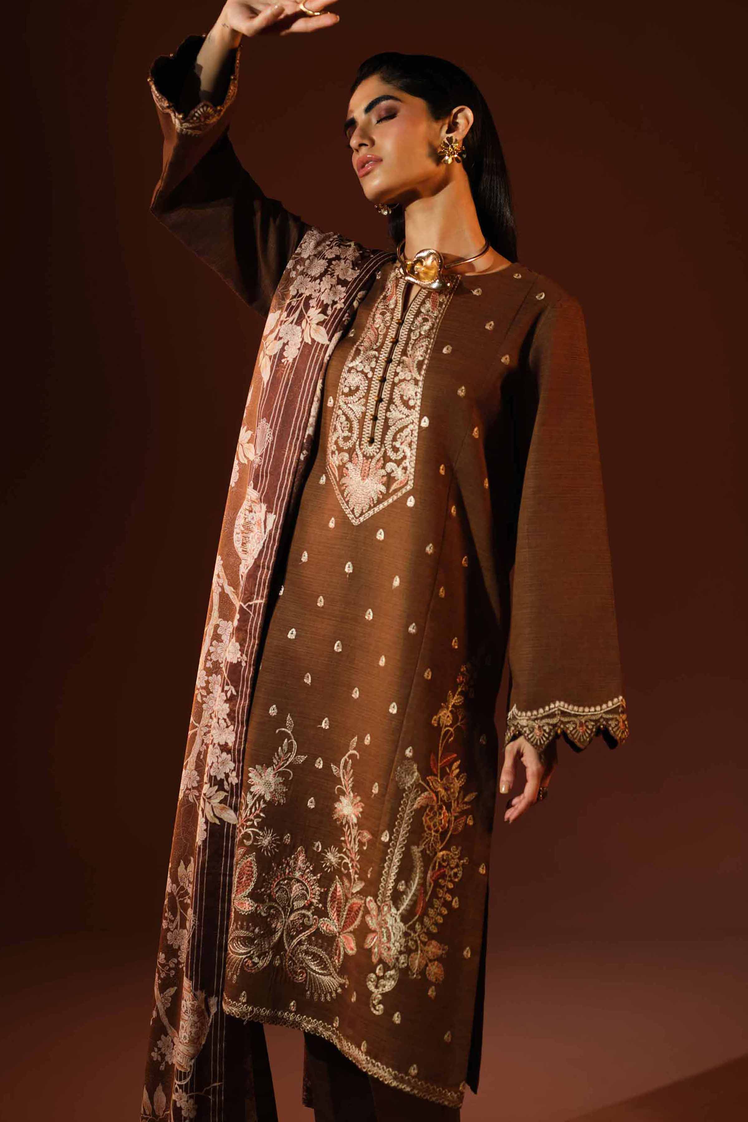 Nishat Linen UAE - 3 Piece - Printed Embroidered Suit - 42503519