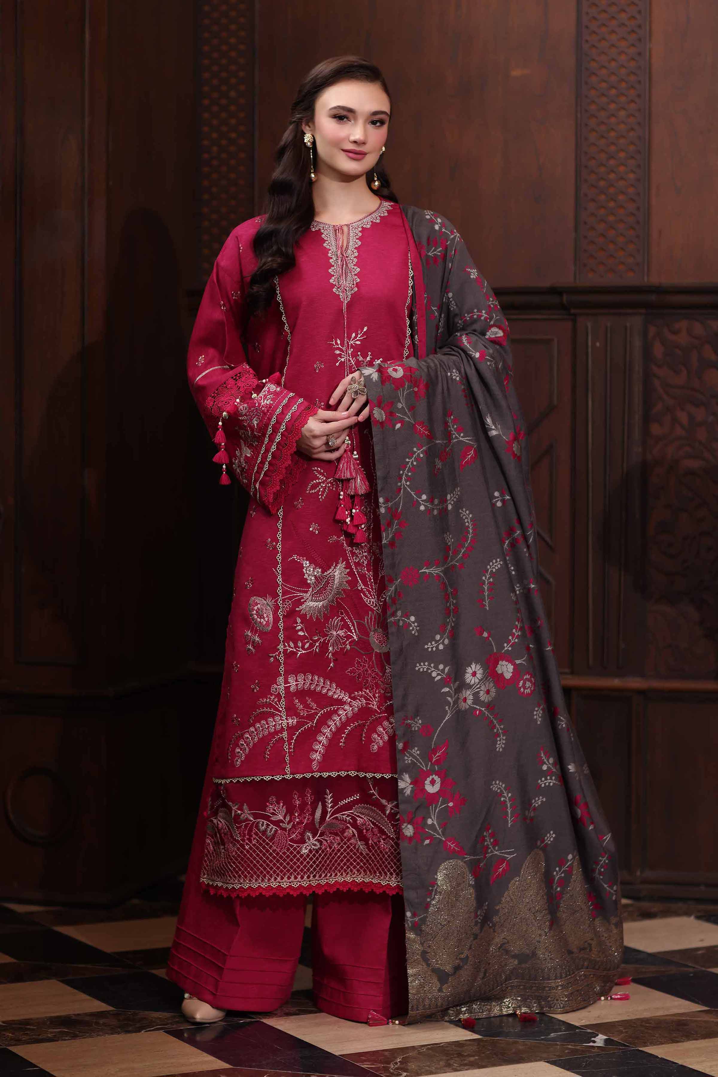 Nishat Linen UAE - 3 Piece - Printed Embroidered Suit - 42503566