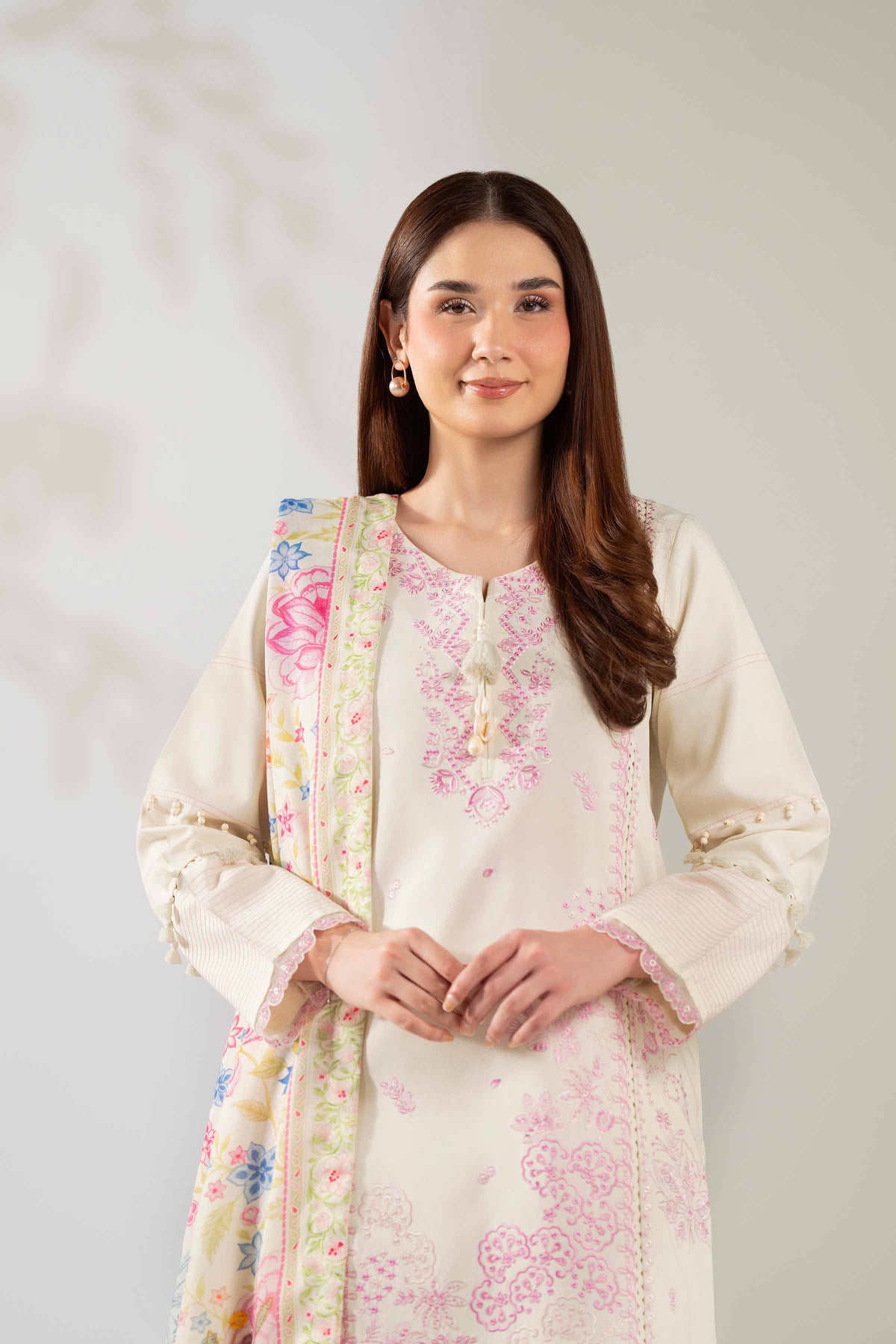 3 Piece - Digital Printed Embroidered Suit - 42503681