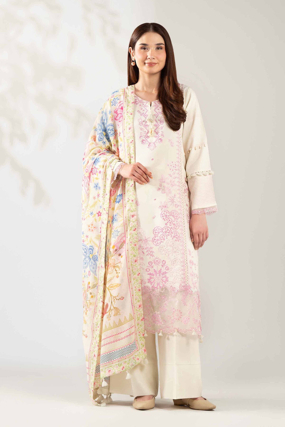 3 Piece - Digital Printed Embroidered Suit - 42503681