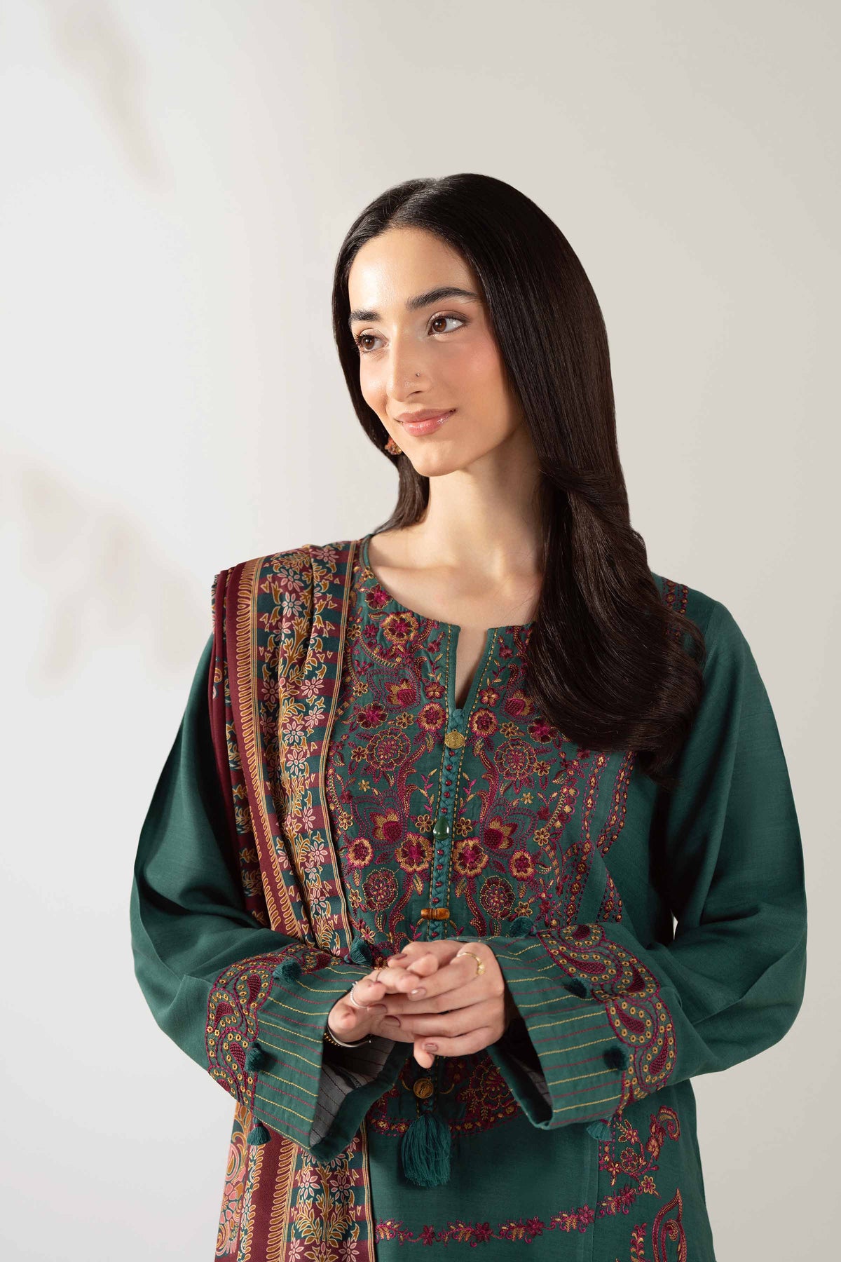 3 Piece - Digital Printed Embroidered Suit - 42503682