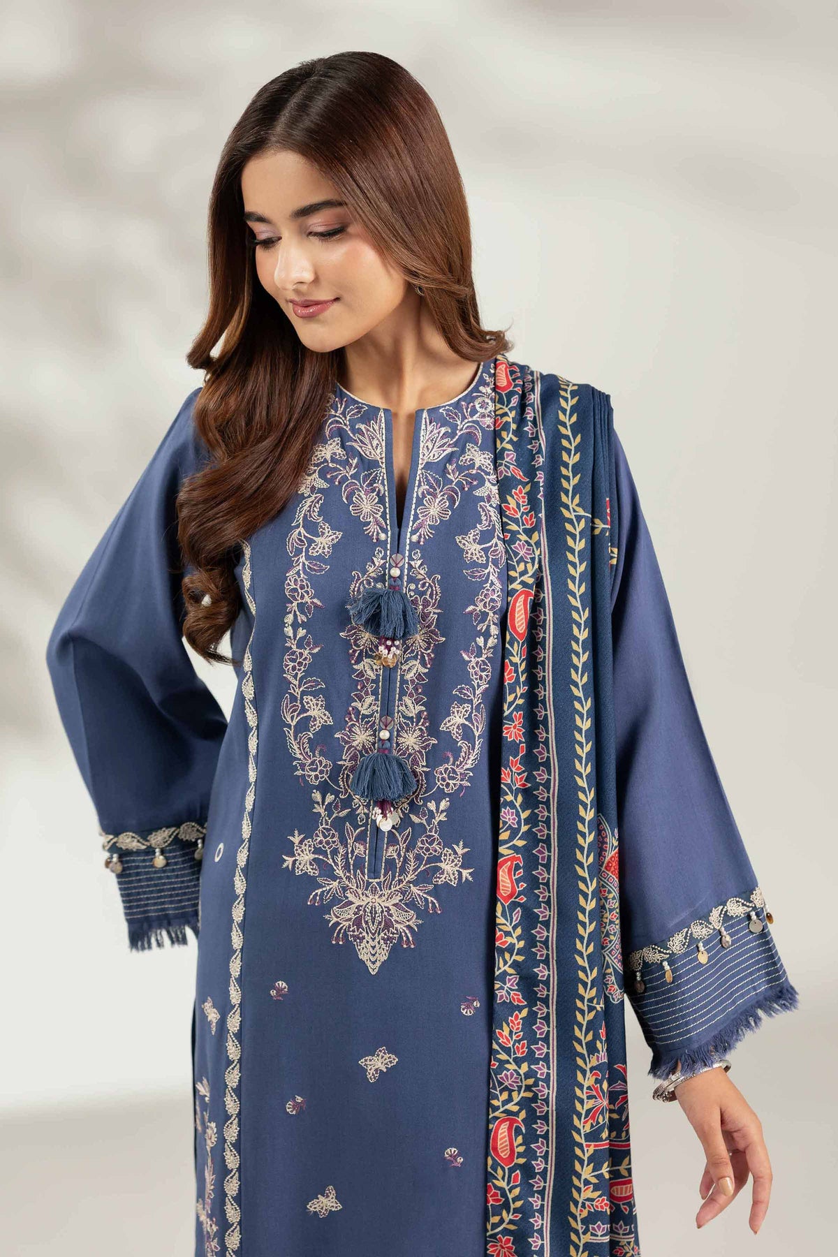 3 Piece - Digital Printed Embroidered Suit - 42503688