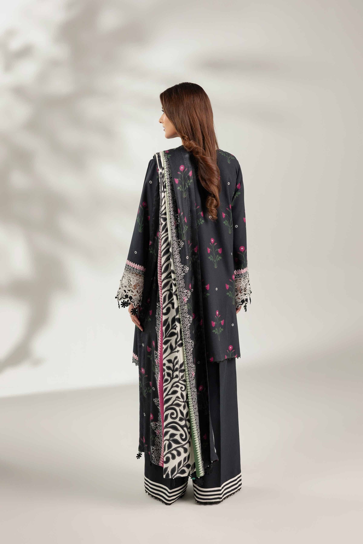 3 Piece - Printed Embroidered Suit - 42503691