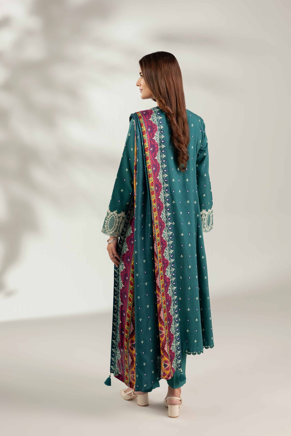3 Piece - Printed Embroidered Suit - 42503693
