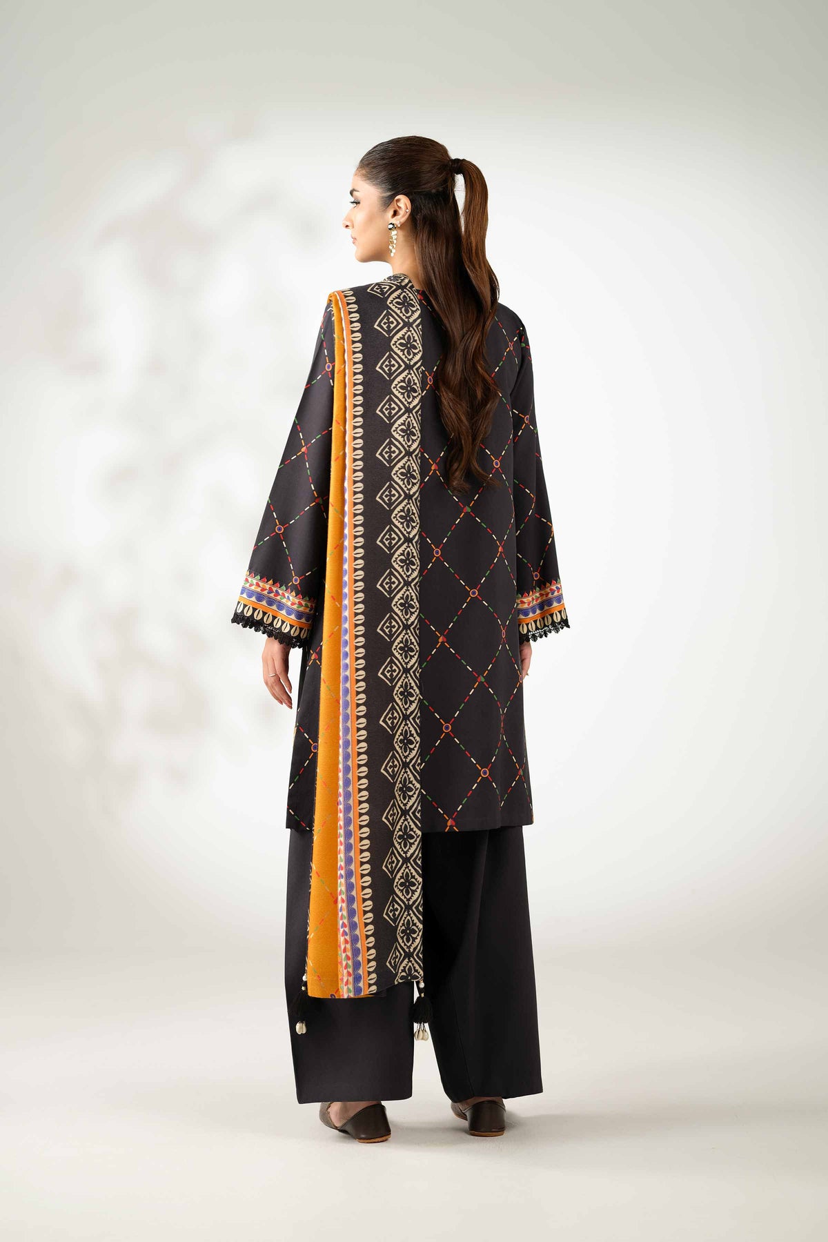 3 Piece - Printed Embroidered Suit - 42503695