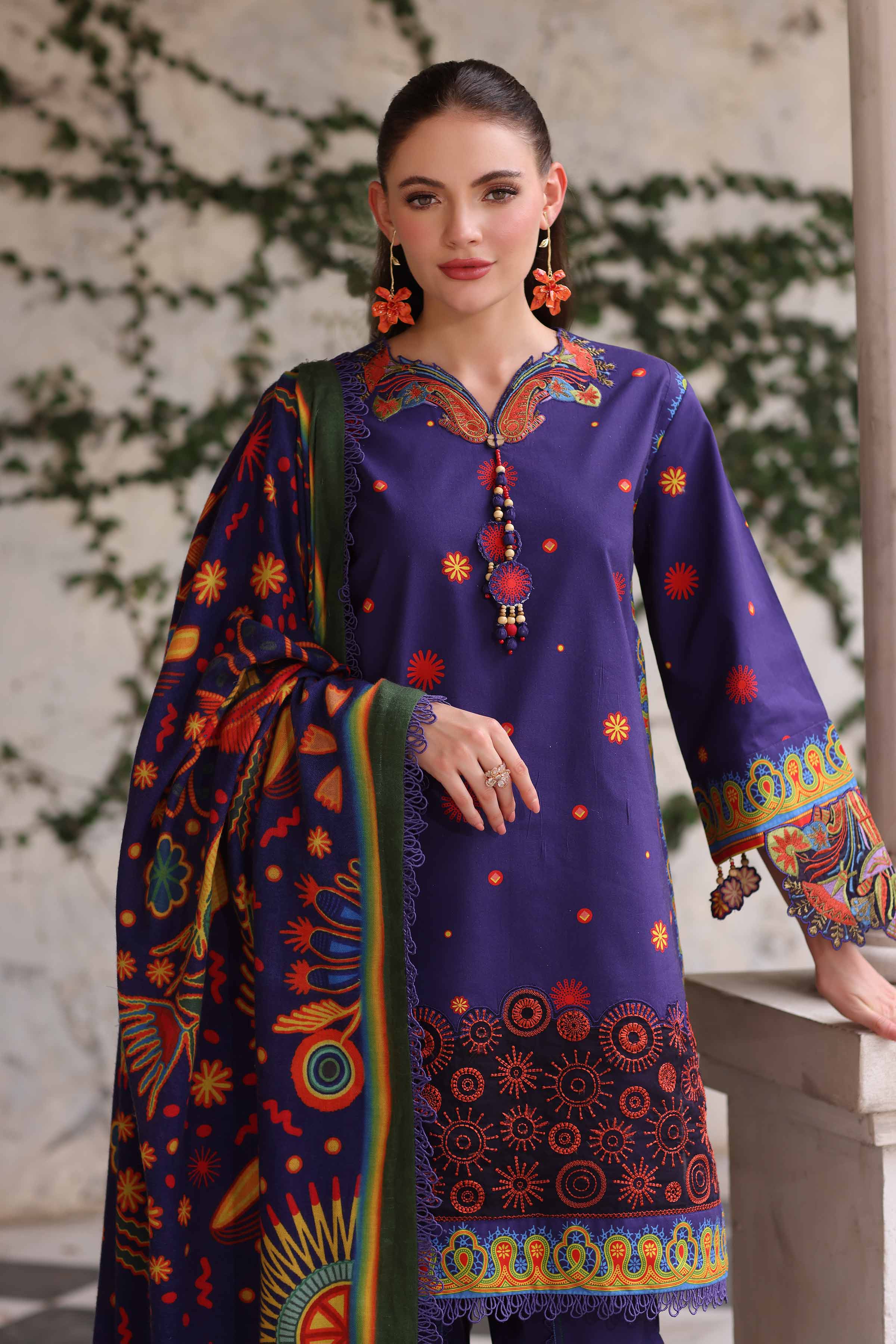 Nishat Linen UAE - 3 Piece - Digital Printed Embroidered Suit - 42503723