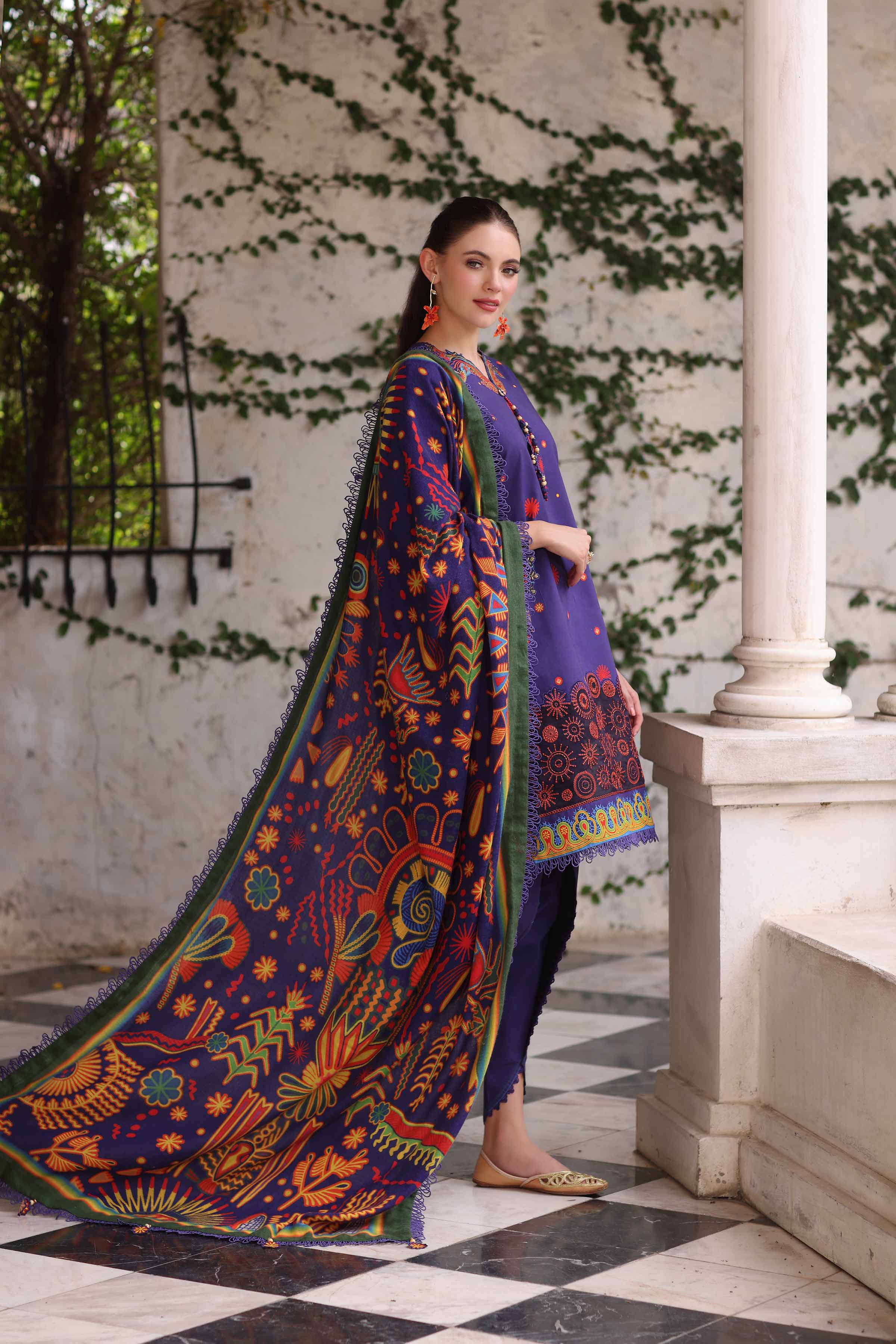 Nishat Linen UAE - 3 Piece - Digital Printed Embroidered Suit - 42503723