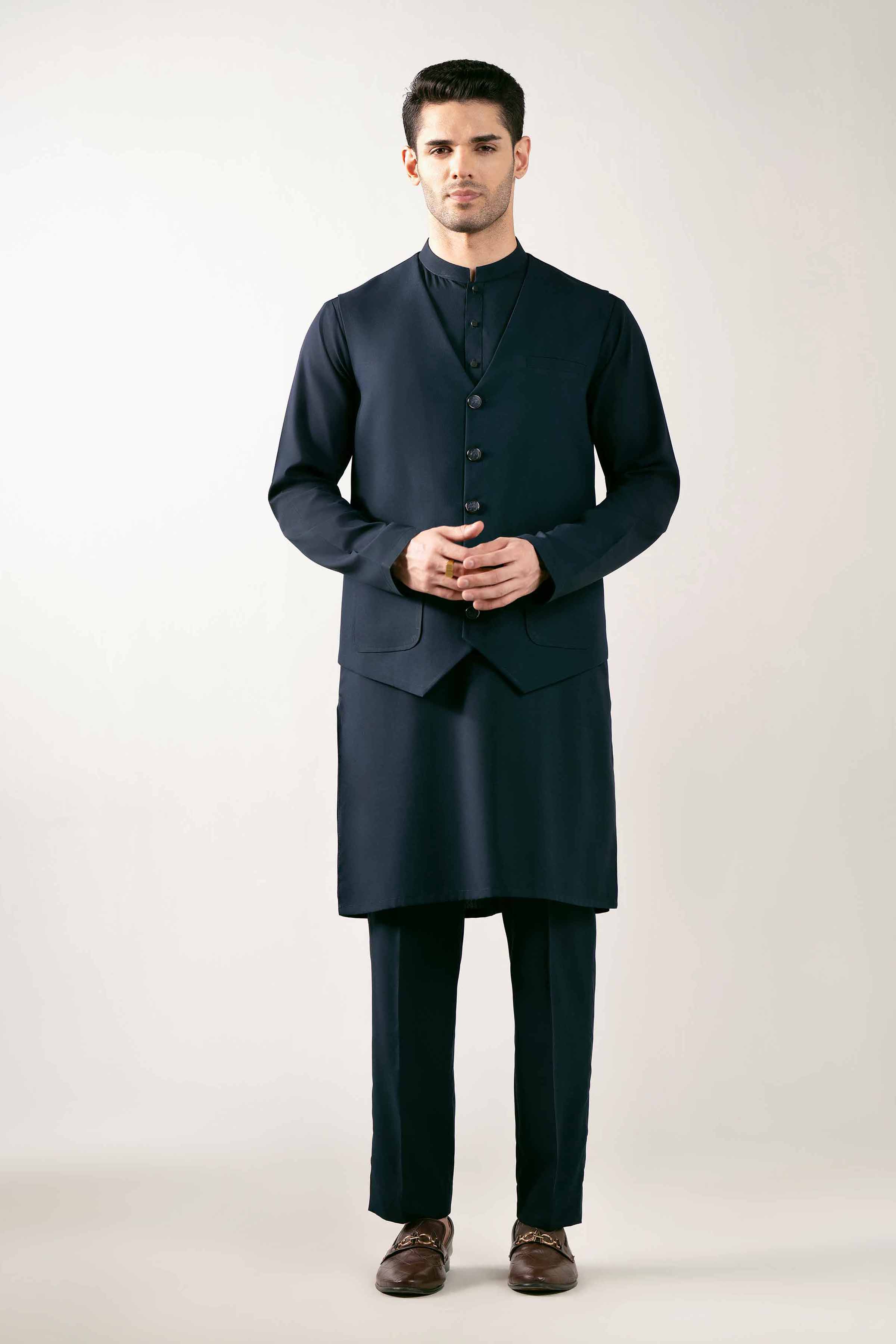 2 Piece - Naqsh Suit - 42508058 NishatUAE Navy Cotton 2PC Unstitched