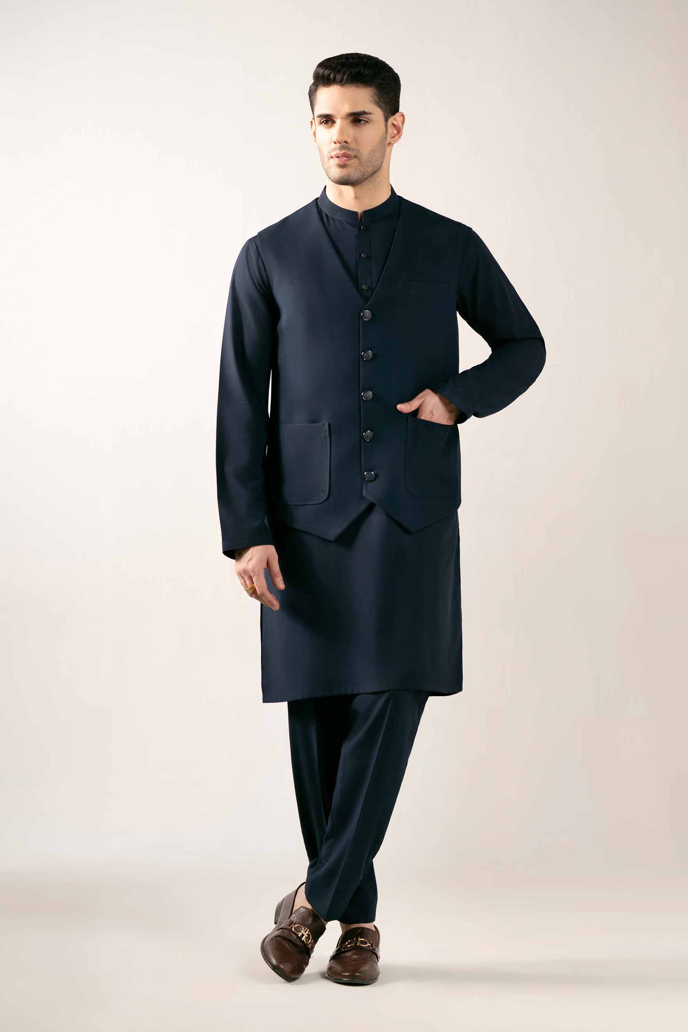 2 Piece - Naqsh Suit - 42508058 NishatUAE Navy Cotton 2PC Unstitched