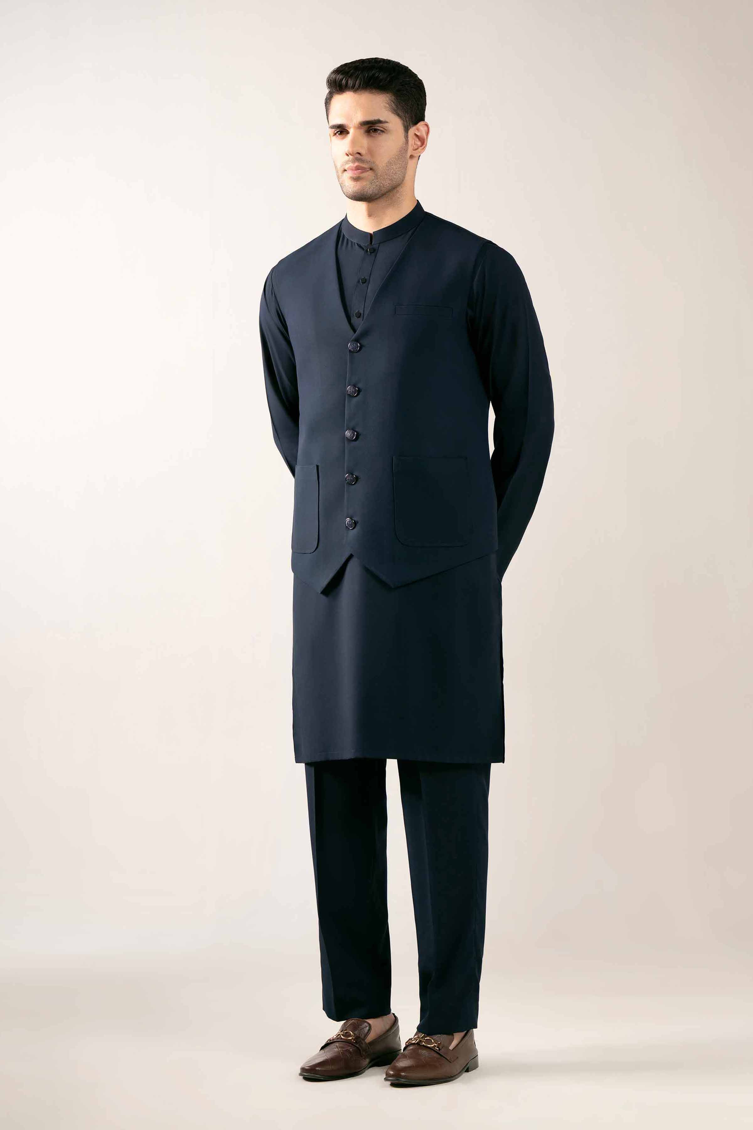 2 Piece - Naqsh Suit - 42508058 NishatUAE Navy Cotton 2PC Unstitched