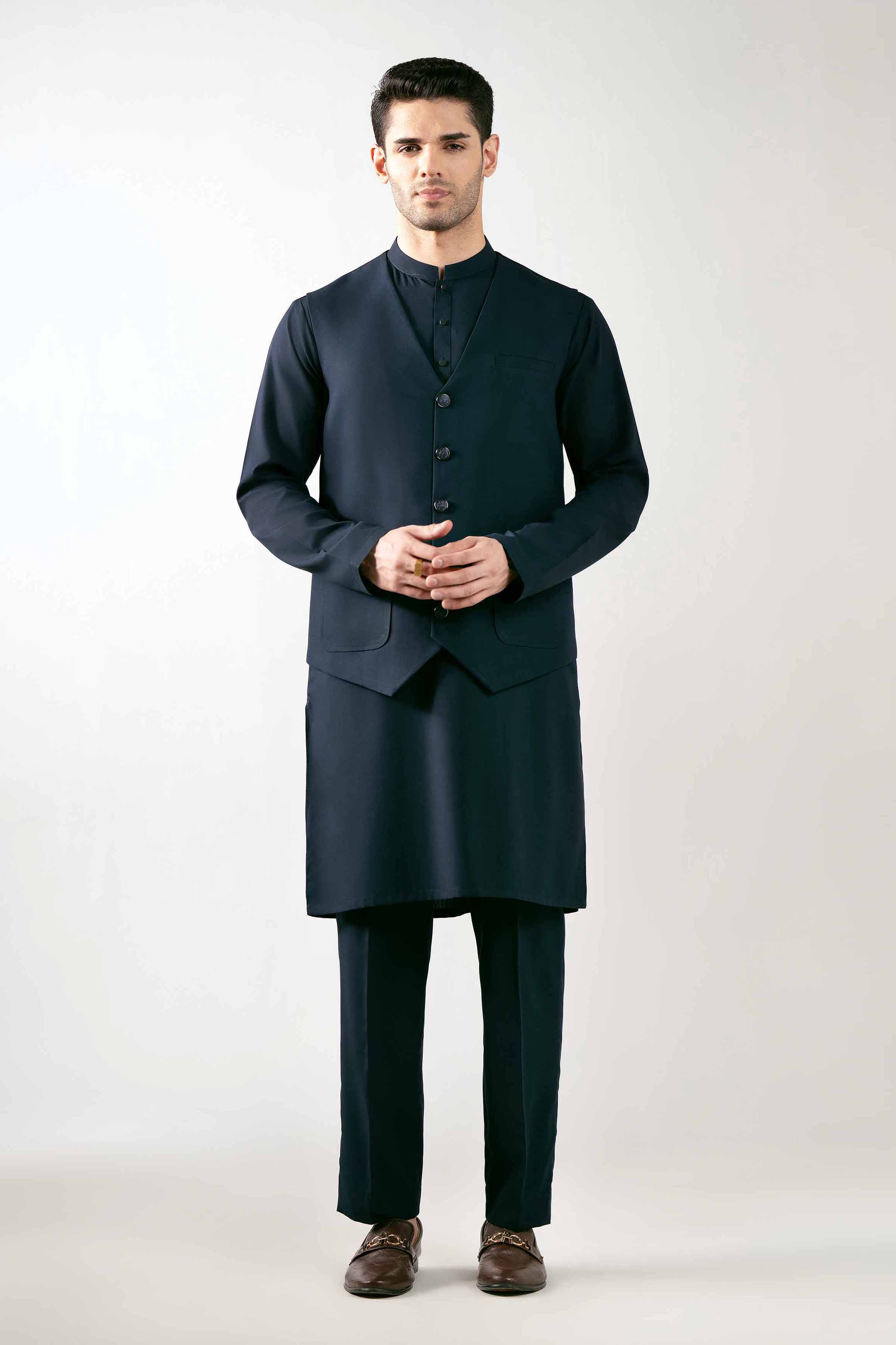2 Piece - Naqsh Suit - 42508058 NishatUAE Navy Cotton 2PC Unstitched