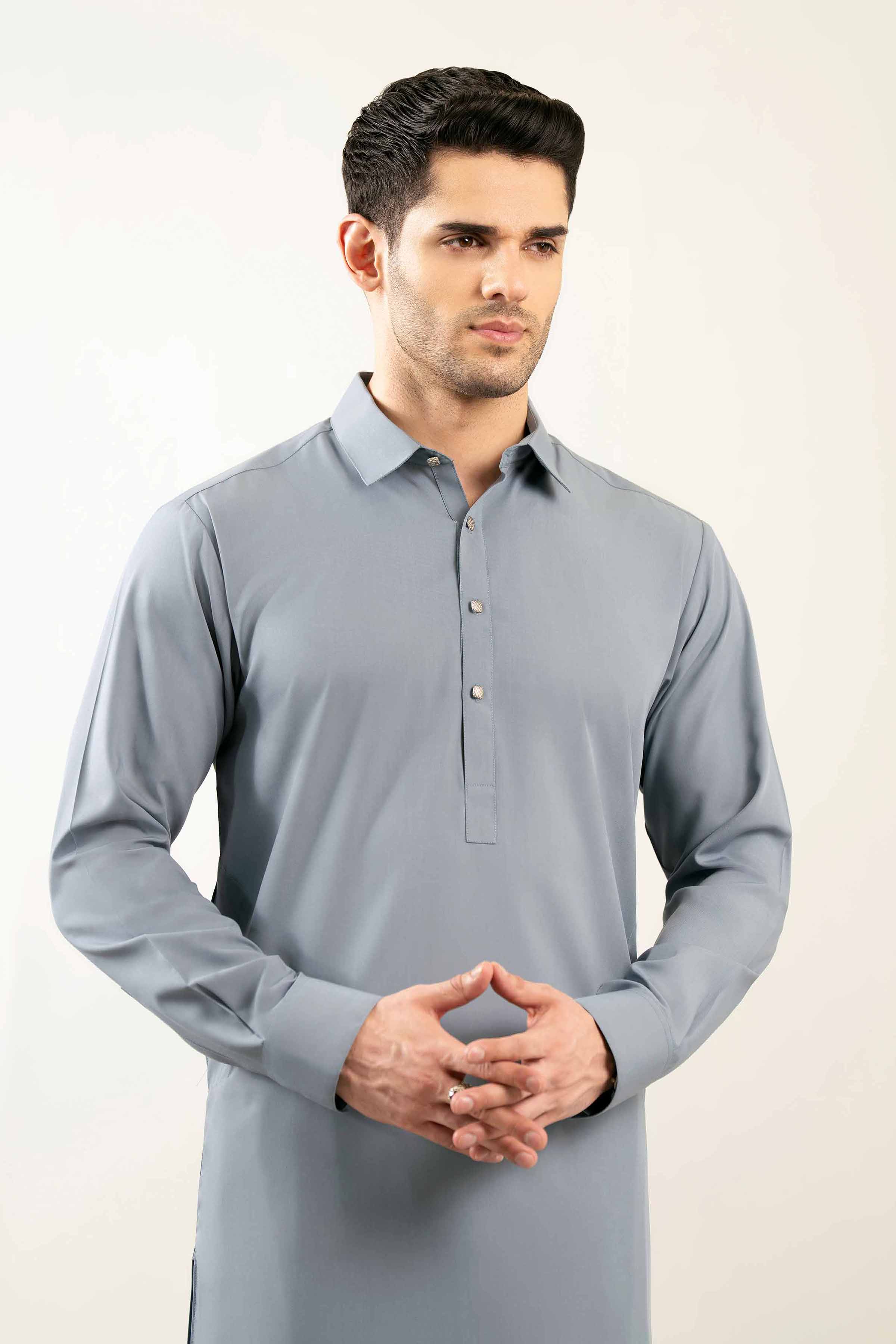 2 Piece - Naqsh Suit - 42508060 NishatUAE Grey Cotton 2PC Unstitched
