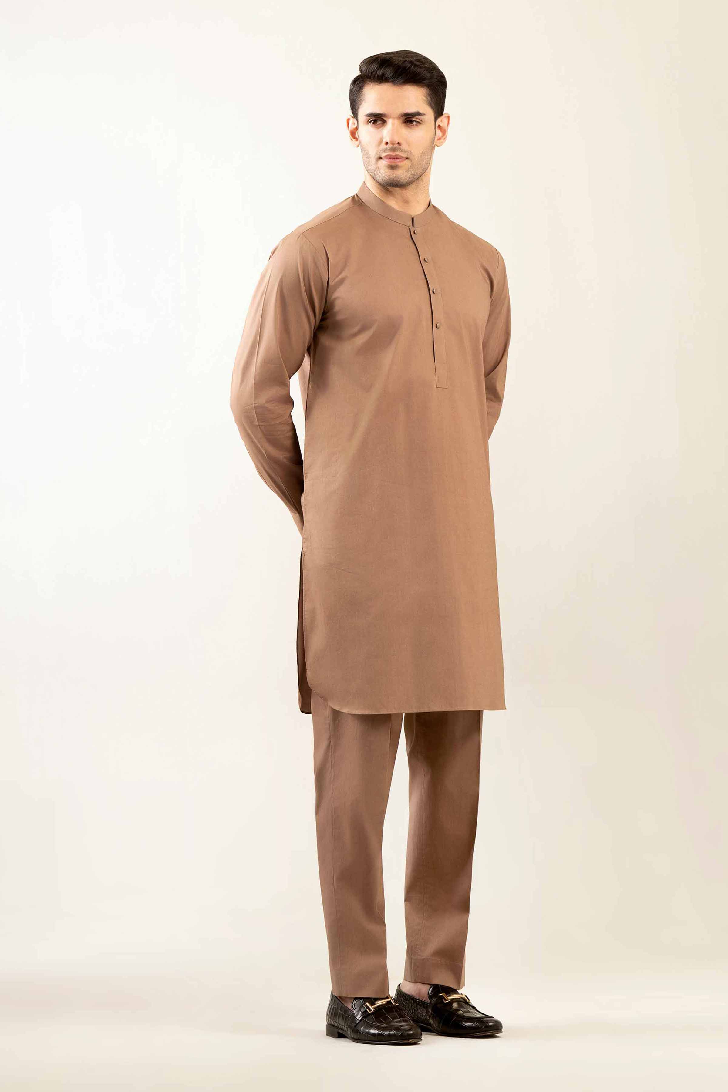 2 Piece - Naqsh Suit - 42508093 Brown Latha 2PC Printed Summer