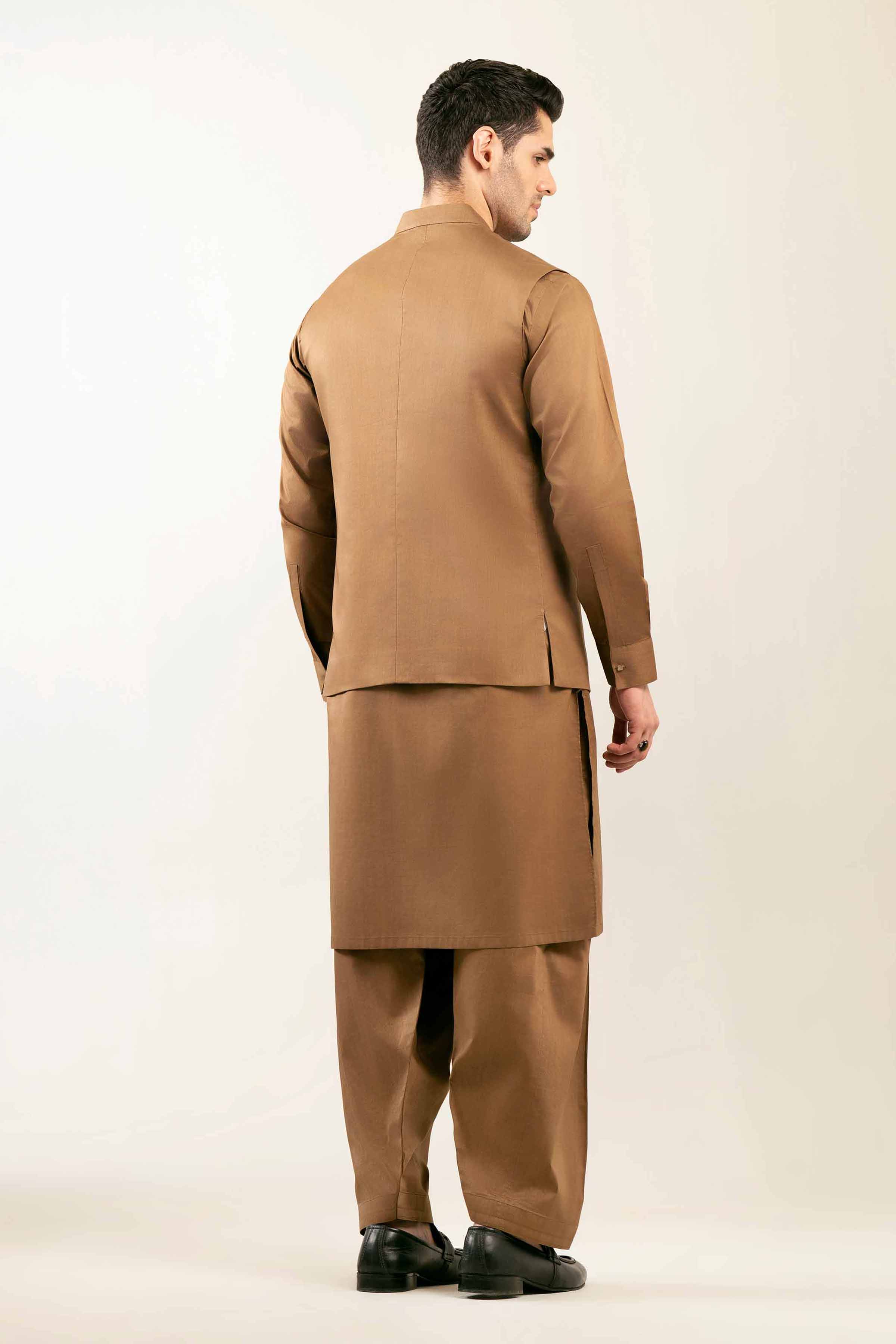 2 Piece - Naqsh Suit - 42508117 Brown Aspen 2PC Non-Embroidered