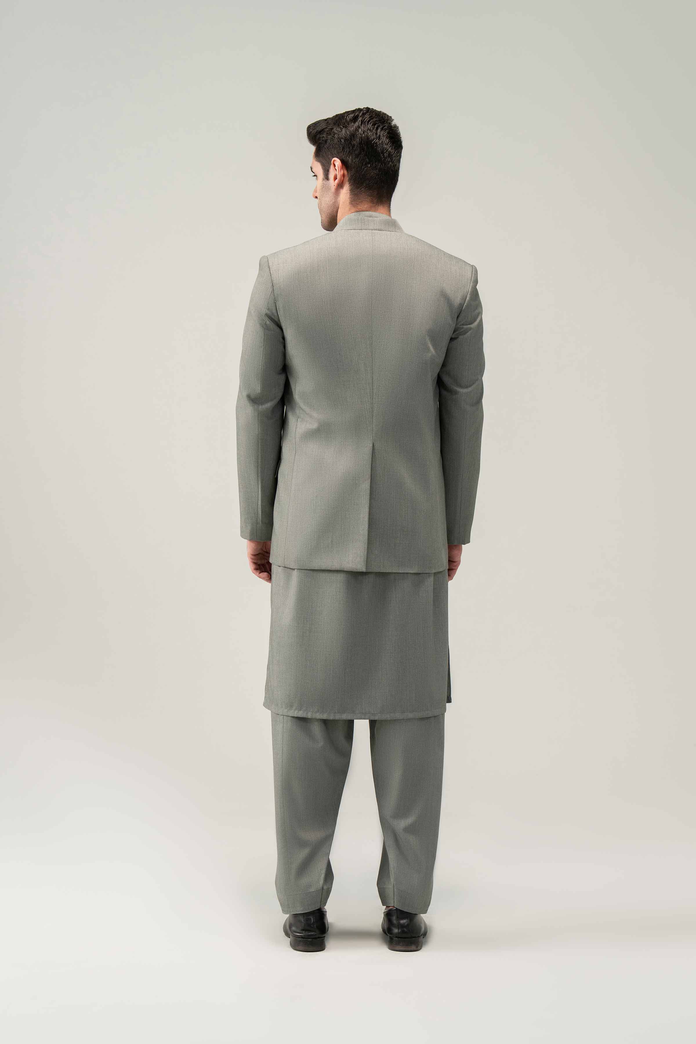 2 Piece - Naqsh Suit - 42508194 With Box Grey Blended 2PC