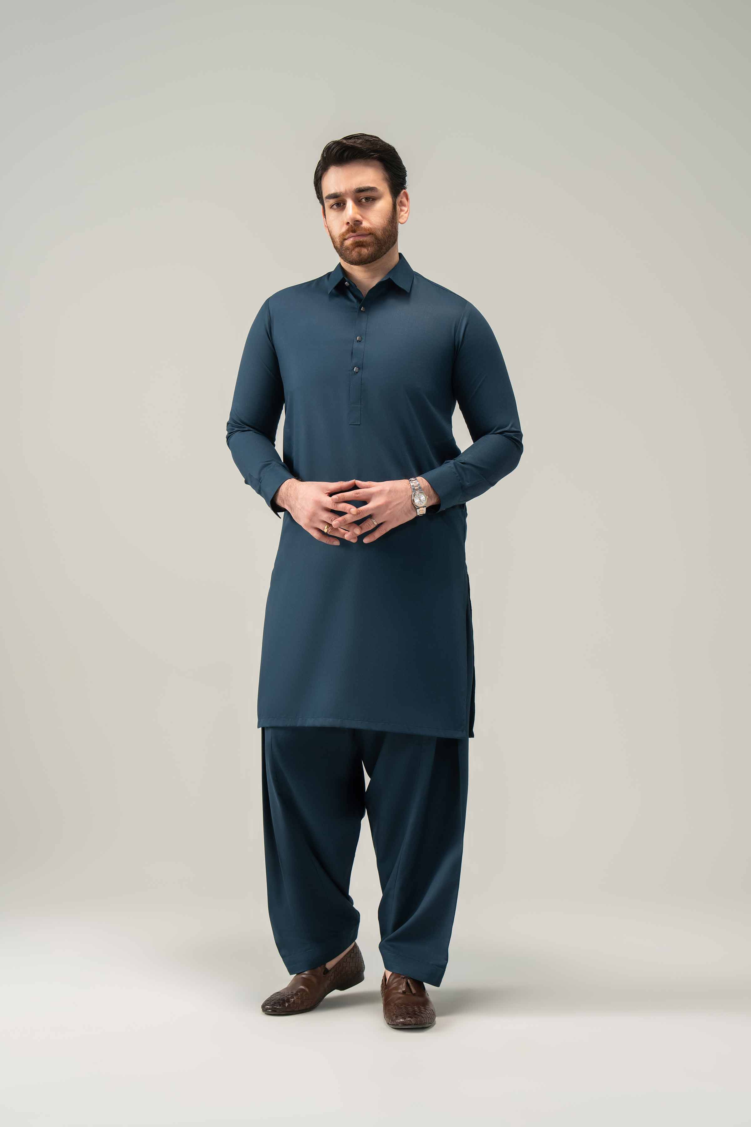 2 Piece - Naqsh Suit - 42508210 Blue Blended 2PC