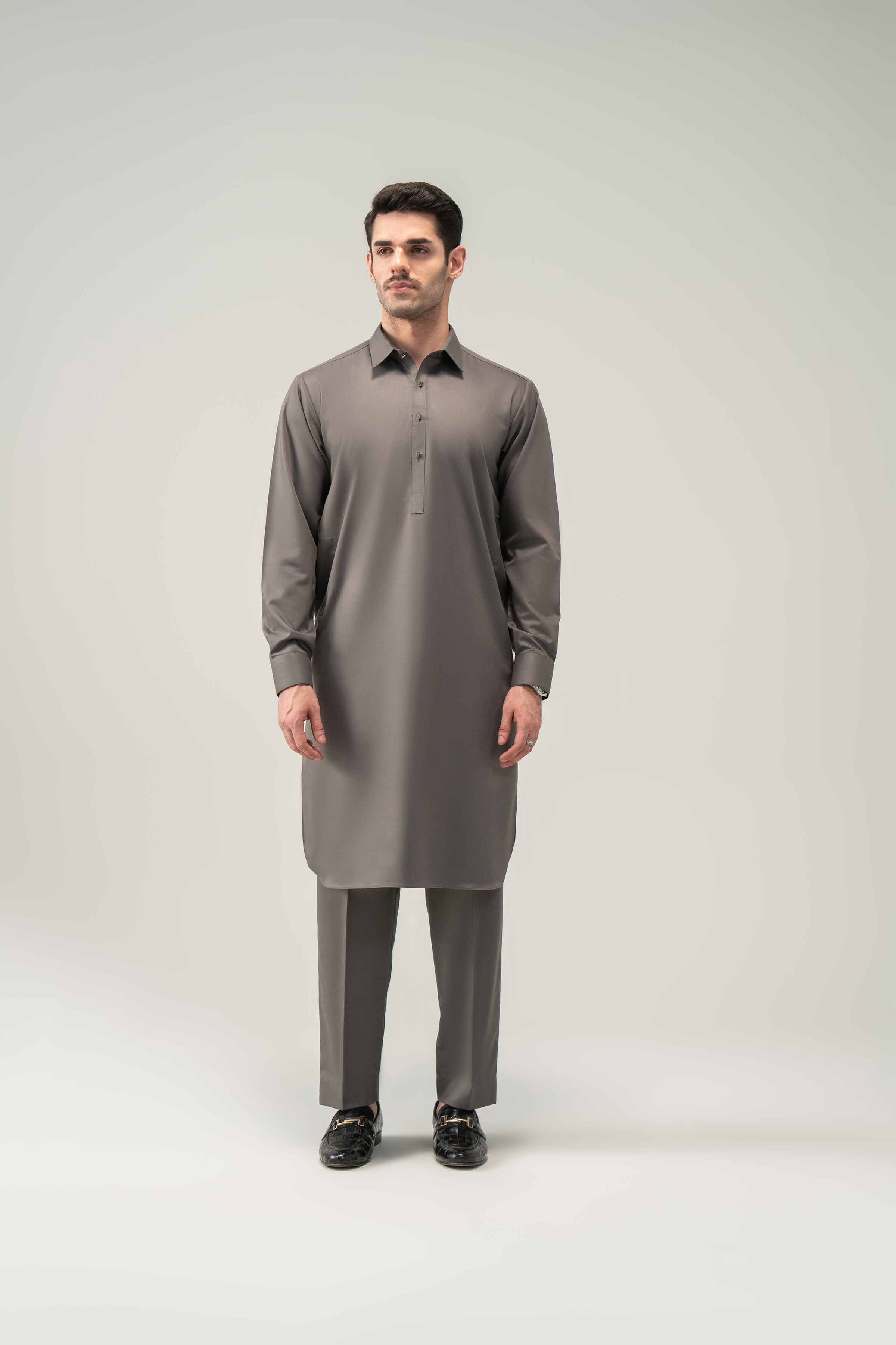 2 Piece - Naqsh Suit - 42508213 Grey Blended 2PC