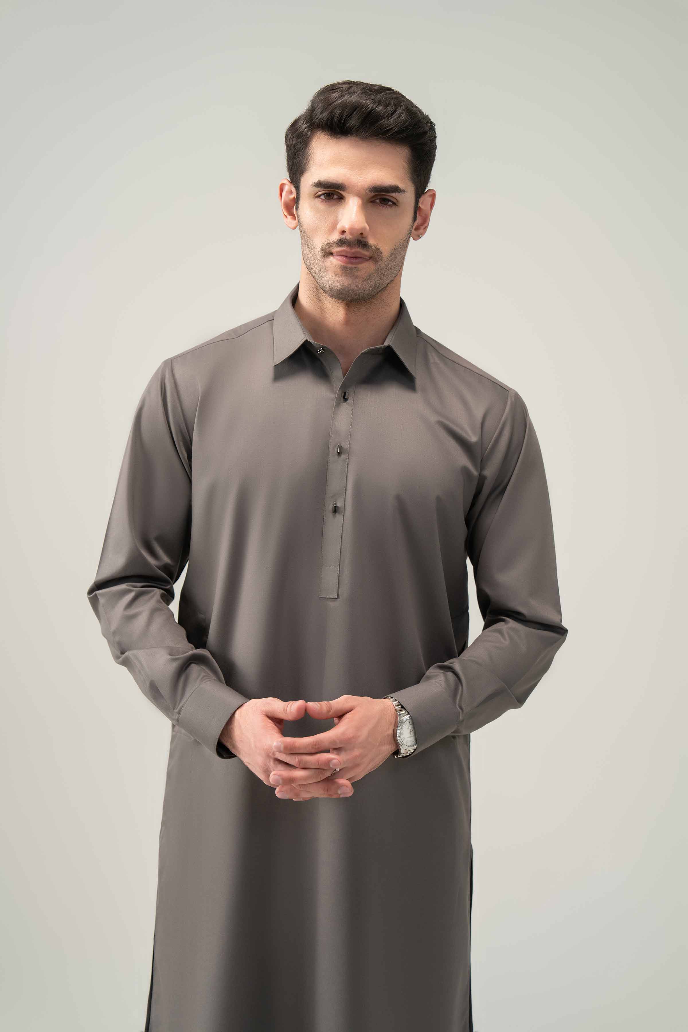 2 Piece - Naqsh Suit - 42508213 Grey Blended 2PC