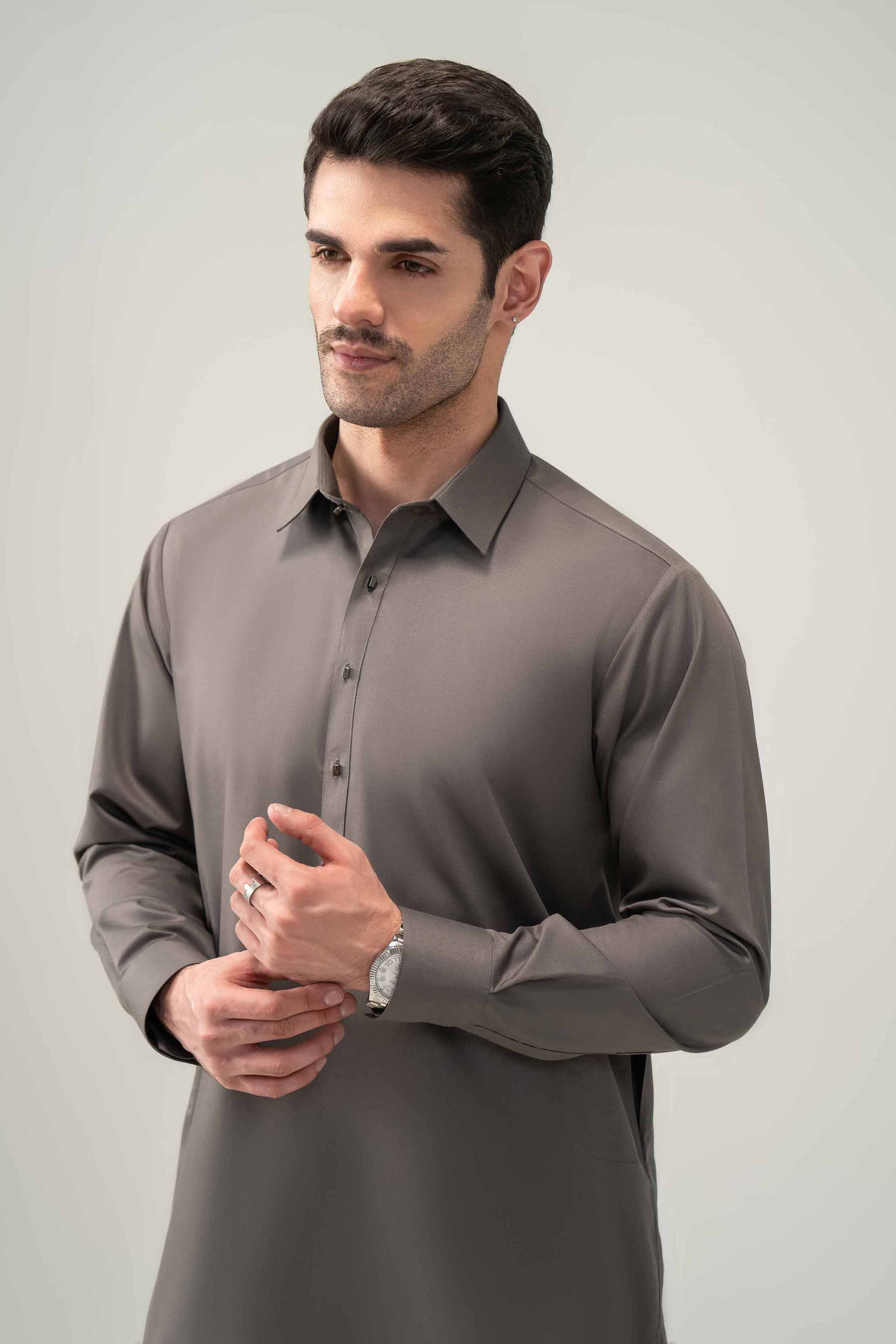 2 Piece - Naqsh Suit - 42508213 Grey Blended 2PC