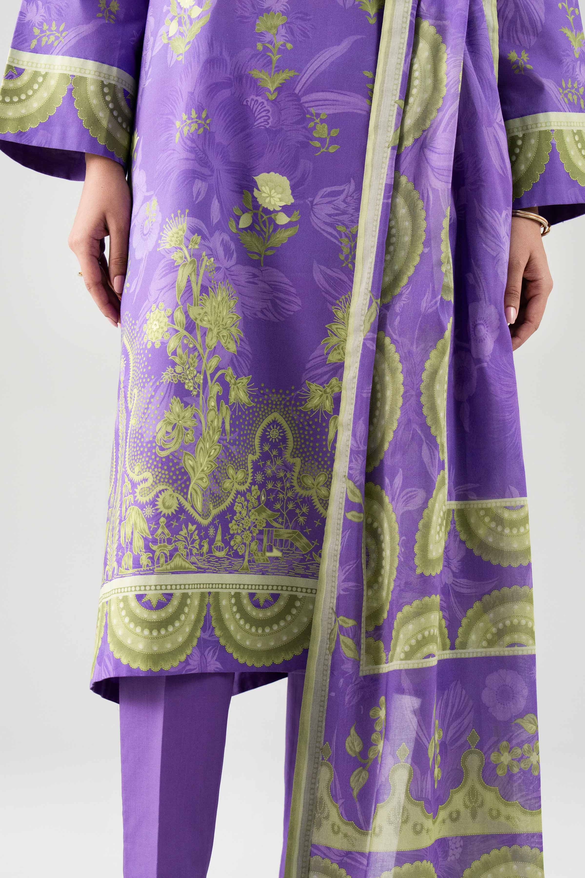 2 Piece - Digital Printed Suit - 42601006 NishatUAE Purple Lawn 2PC Printed Unstitched