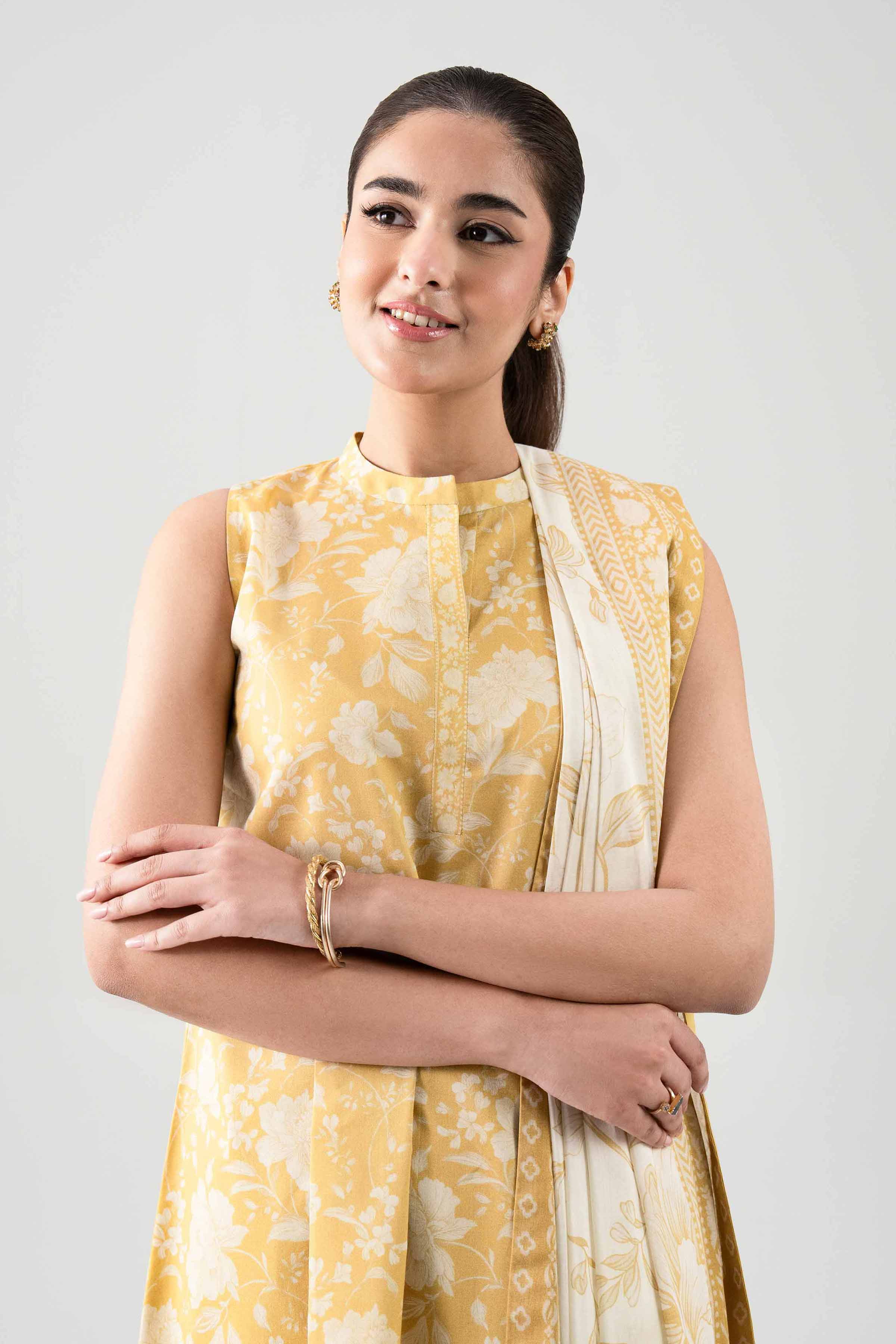 2 Piece - Digital Printed Suit - 42601007 NishatUAE Beige Lawn 2PC Printed Unstitched