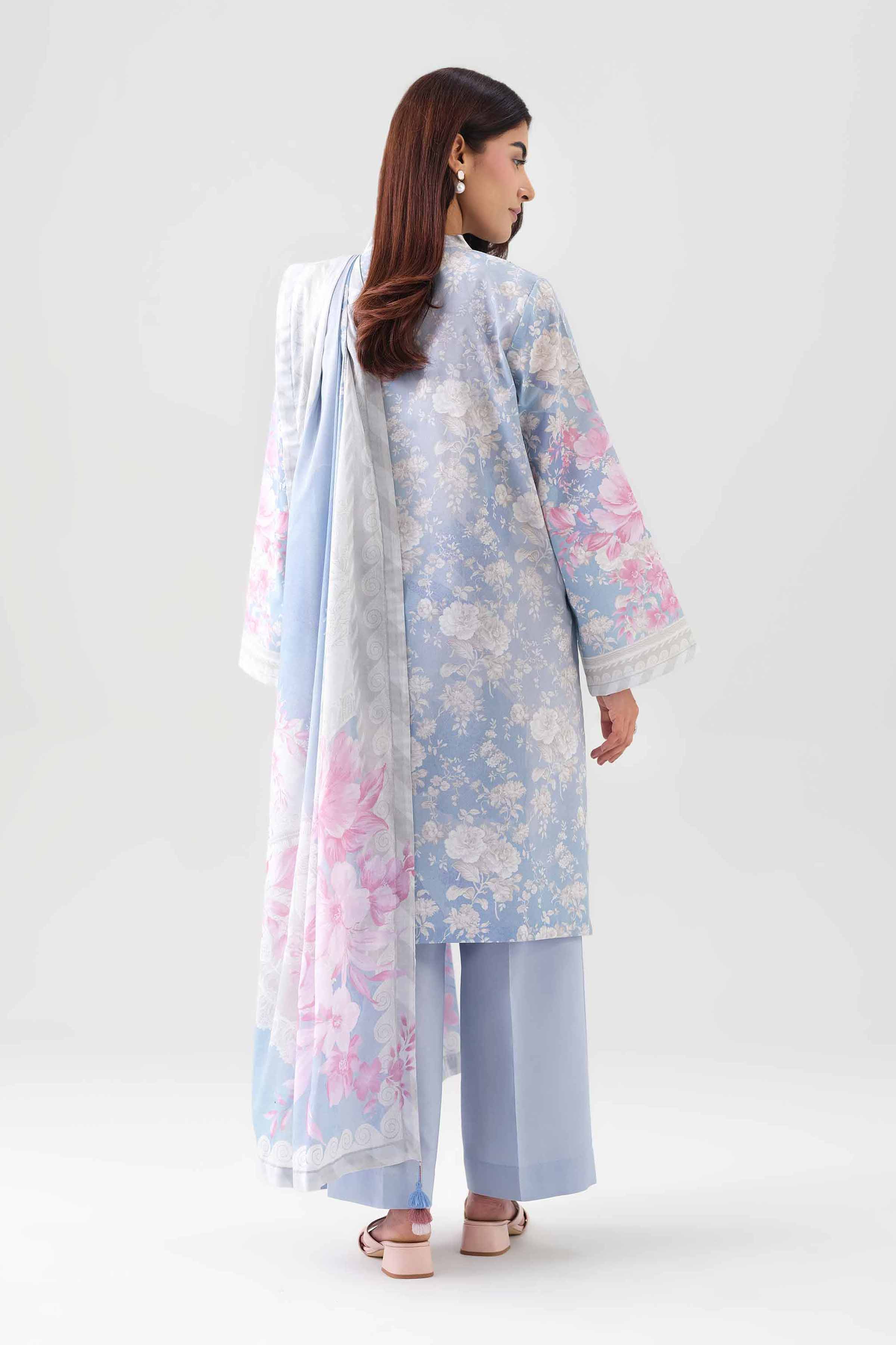 2 Piece - Digital Printed Suit - 42601009 NishatUAE Blue Lawn 2PC Printed Unstitched