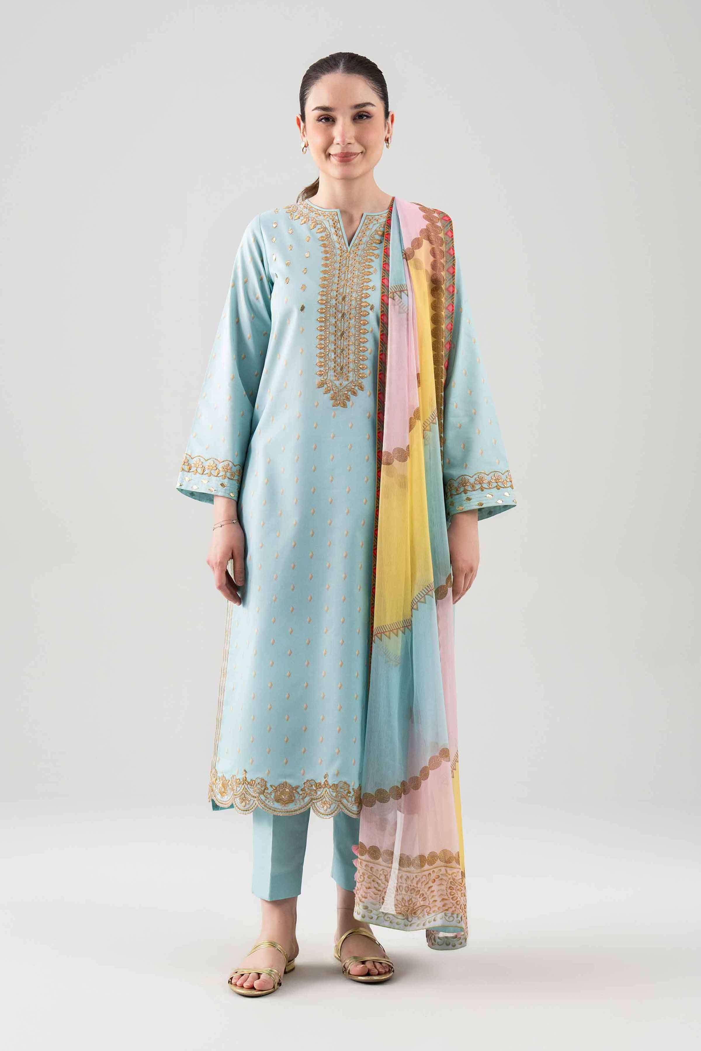 2 Piece - Digital Printed Embroidered Suit - 42601016