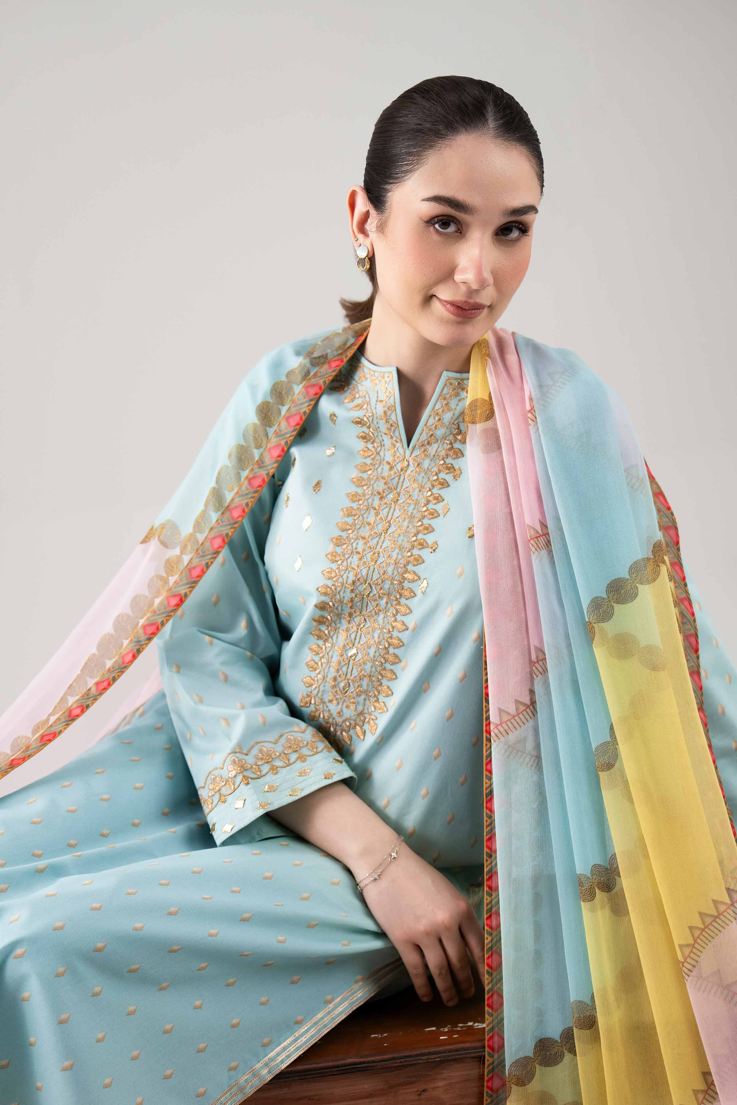 2 Piece - Digital Printed Embroidered Suit - 42601016