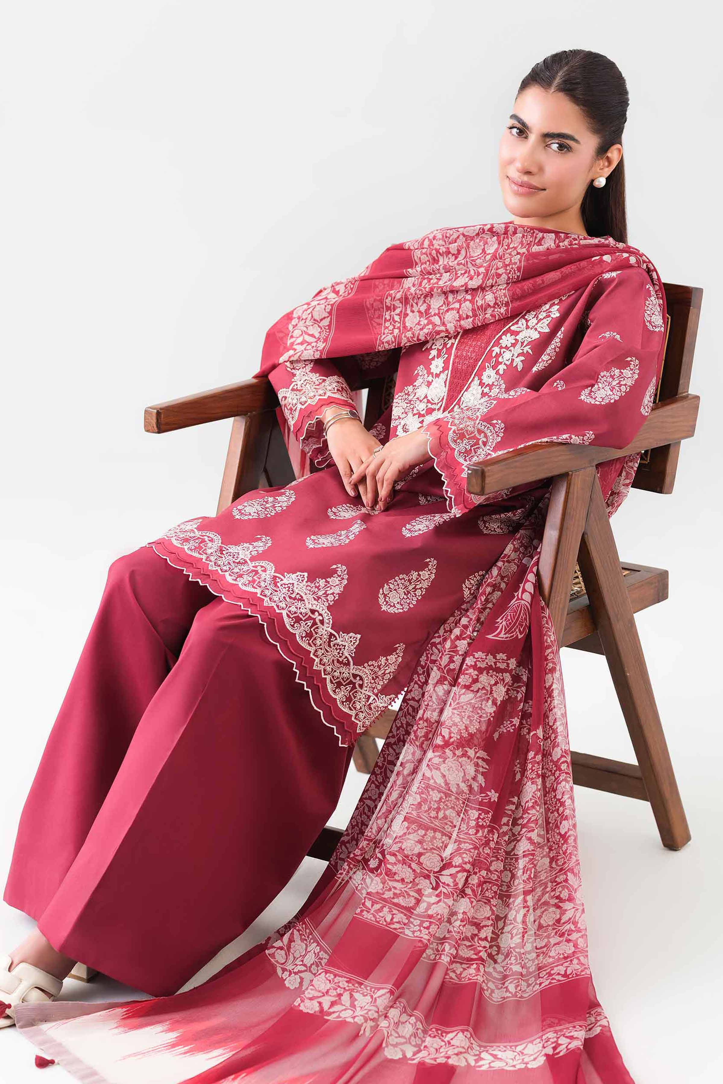 2 Piece - Digital Printed Embroidered Suit - 42601019