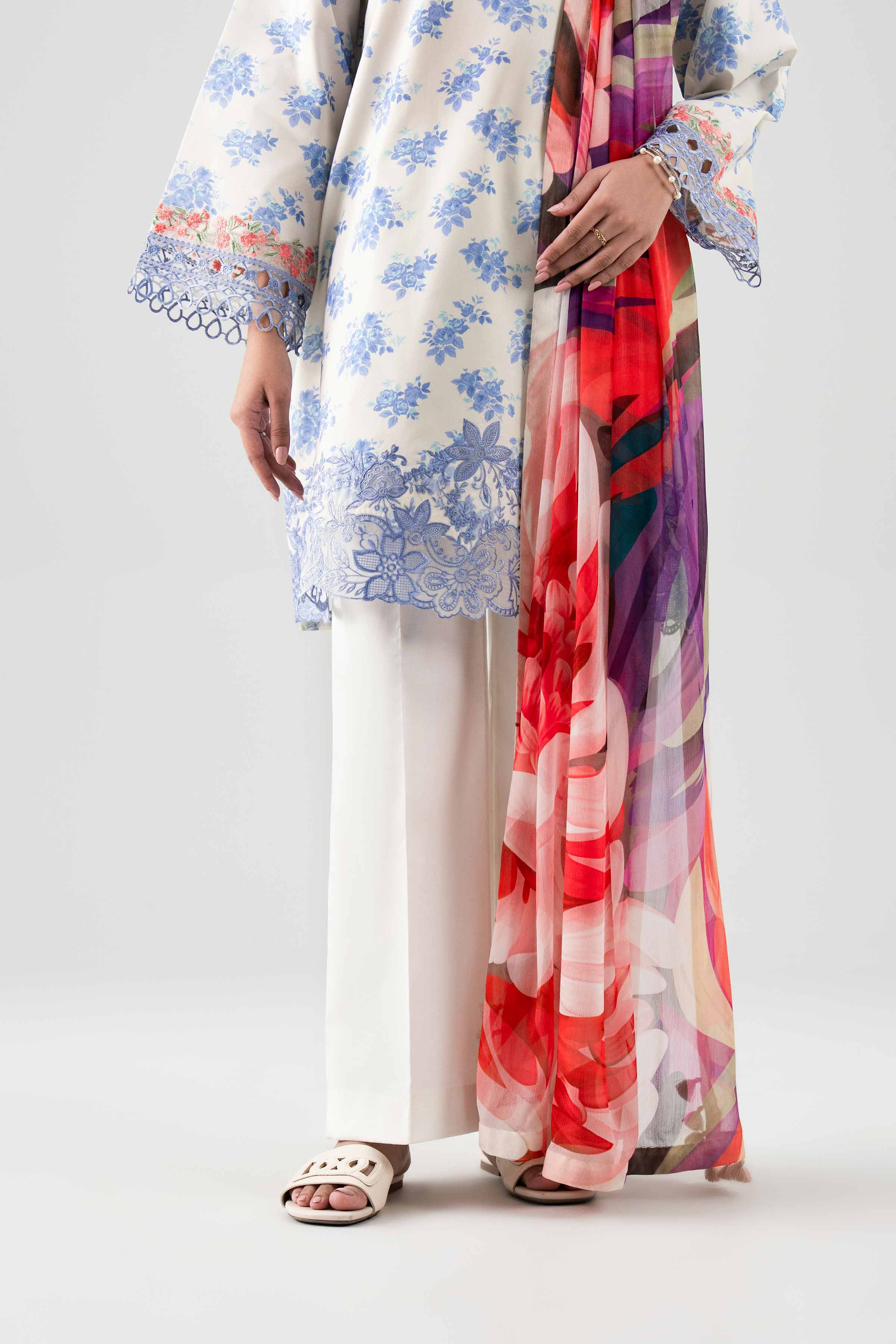 2 Piece - Digital Printed Embroidered Suit - 42601020 NishatUAE Multi Lawn 2PC Embroidered Unstitched